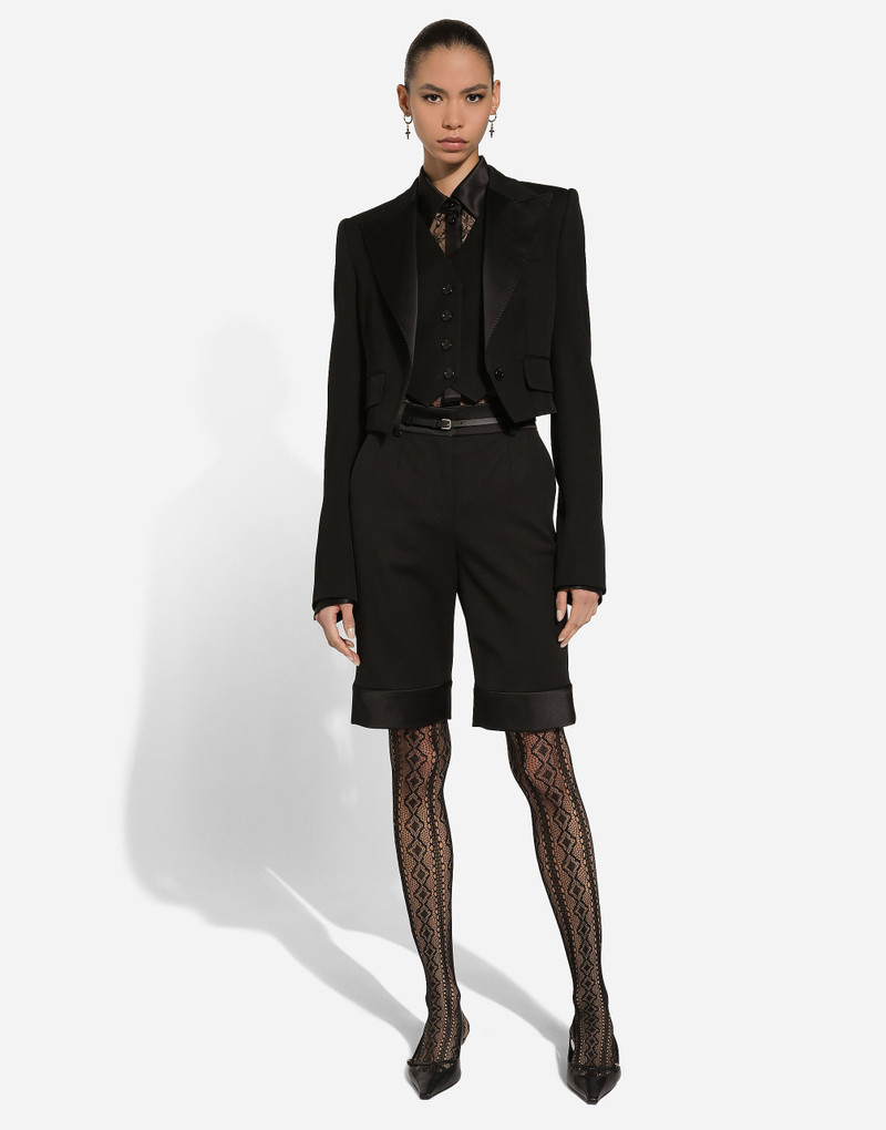 Dolce & Gabbana Short wool gabardine jacket with vest outlook