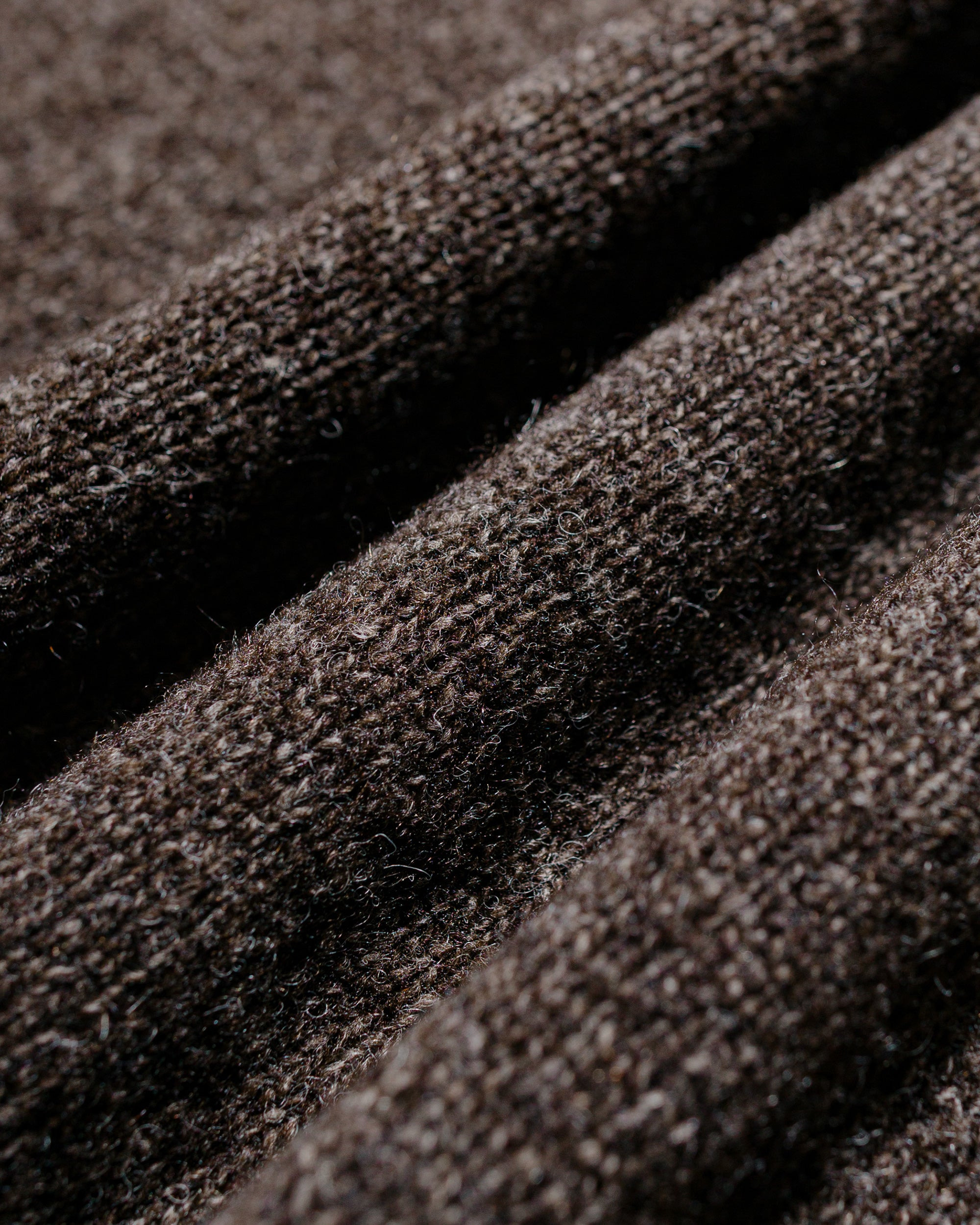 Seamless Crew Neck Yak Wool Cashmere Blend Coffee Twist - 5