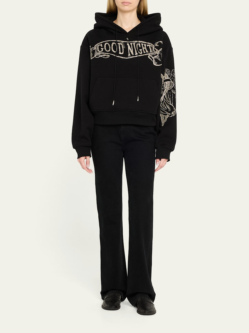 Wiederhoeft Good Night Embroidered Cropped Hoodie outlook