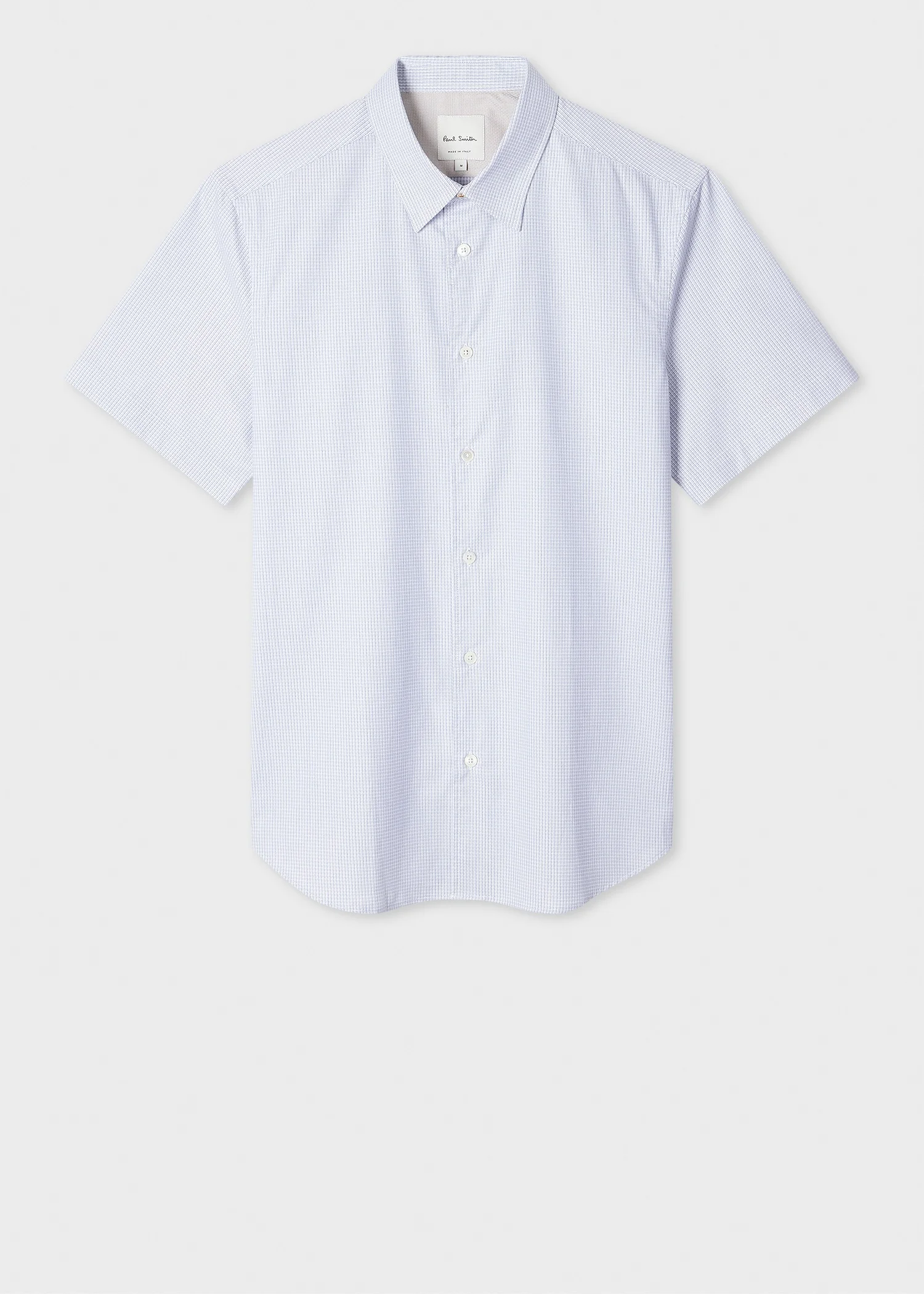 Slim-Fit Light Blue 'Geo Stripe' Short-Sleeve Shirt - 1
