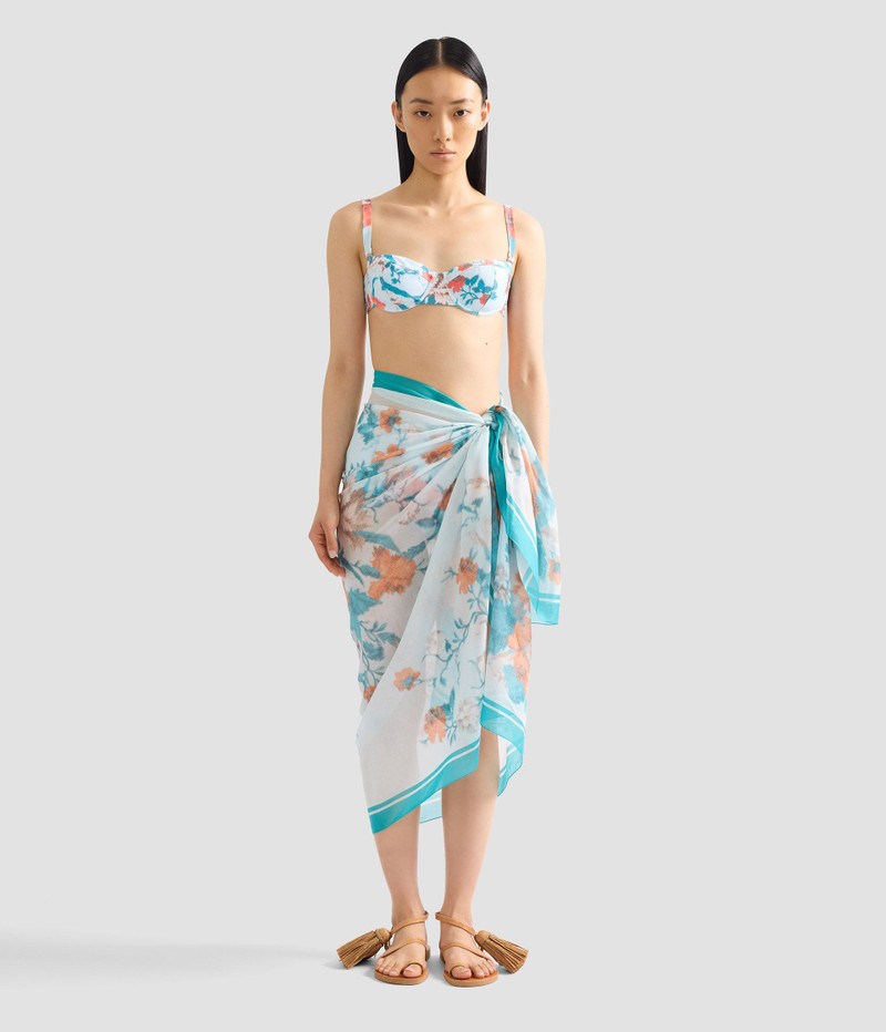 FLORAL PRINT COTTON VOILE PAREO 5