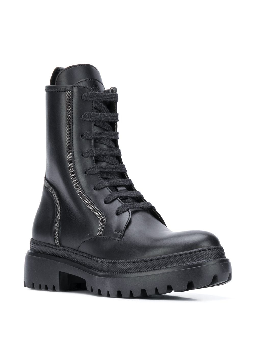 bead-trimmed military ankle boots - 2