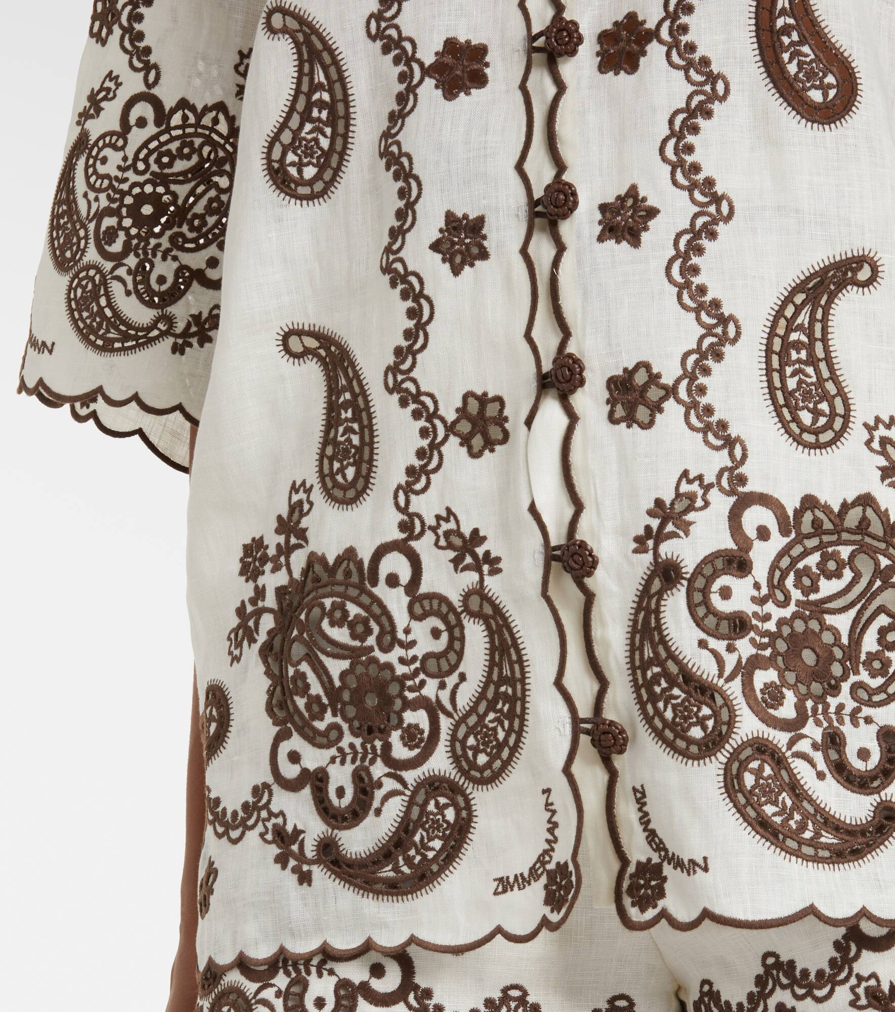 Ascension embroidered linen shirt - 5