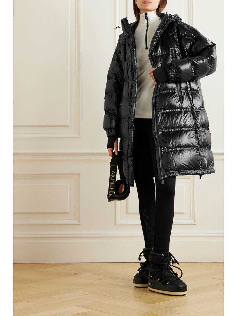 Moncler Grenoble Rochelair hooded padded quilted shell down parka Black outlook