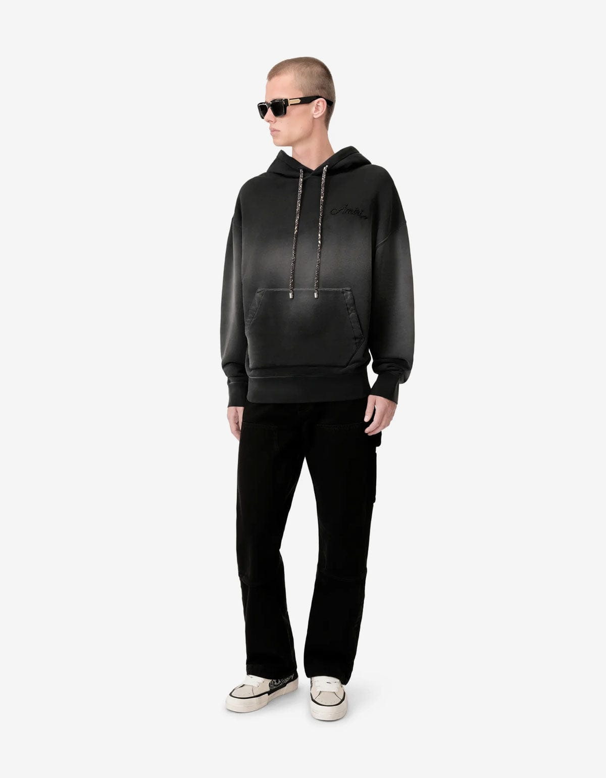 Amiri Black Bleach Bandana Oversized Hoodie - 3