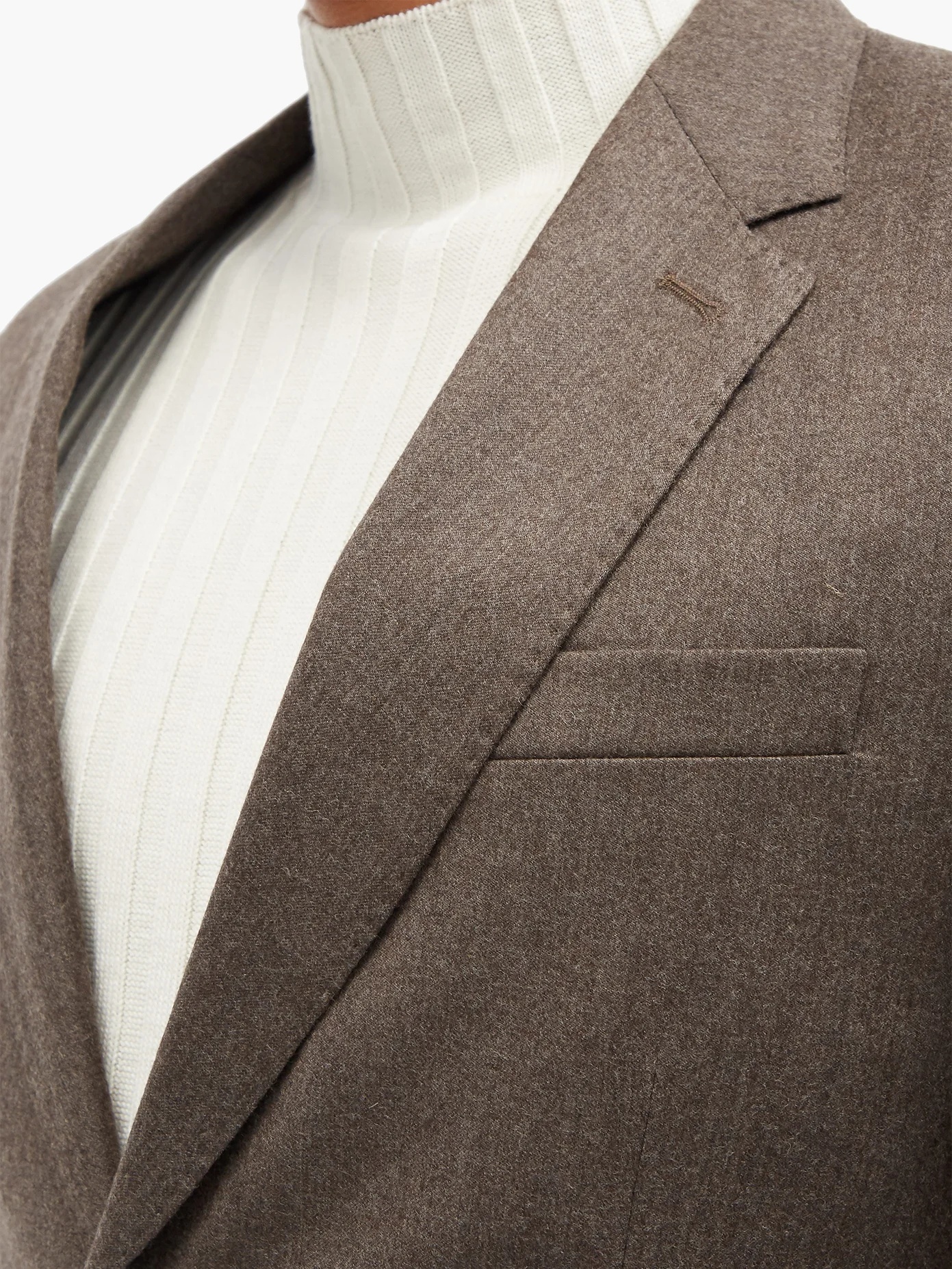 Single-breasted wool-fresco suit jacket - 4