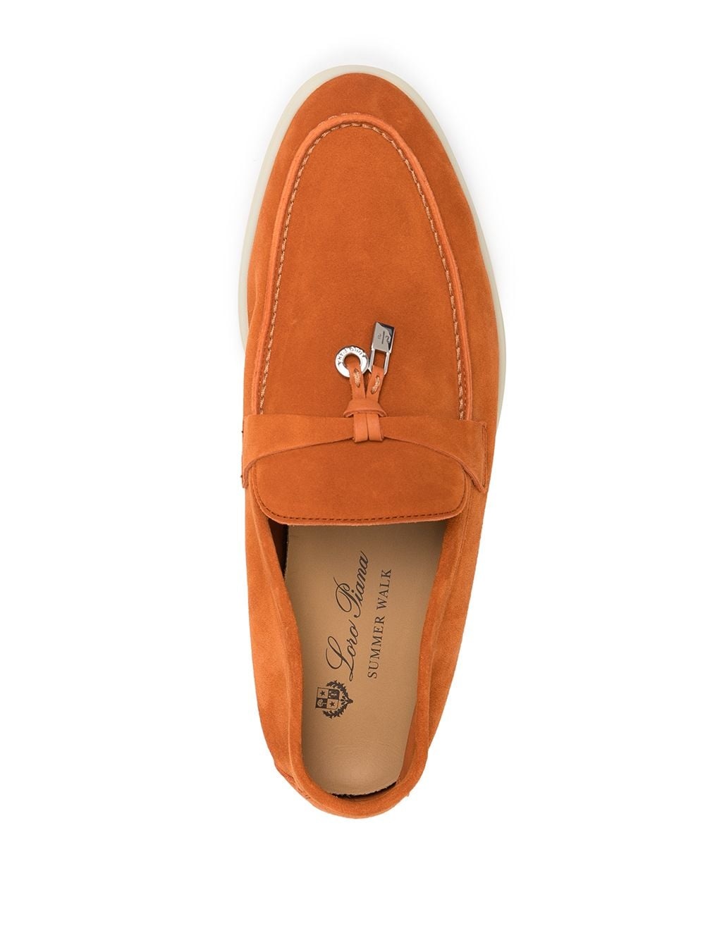 logo charm suede loafers - 4