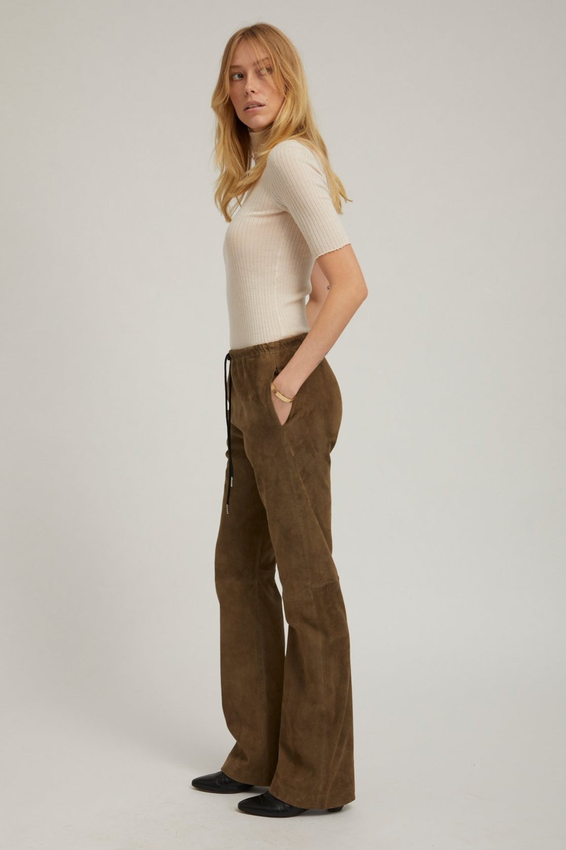 CHALK CASHMERE TURTLENECK - 4