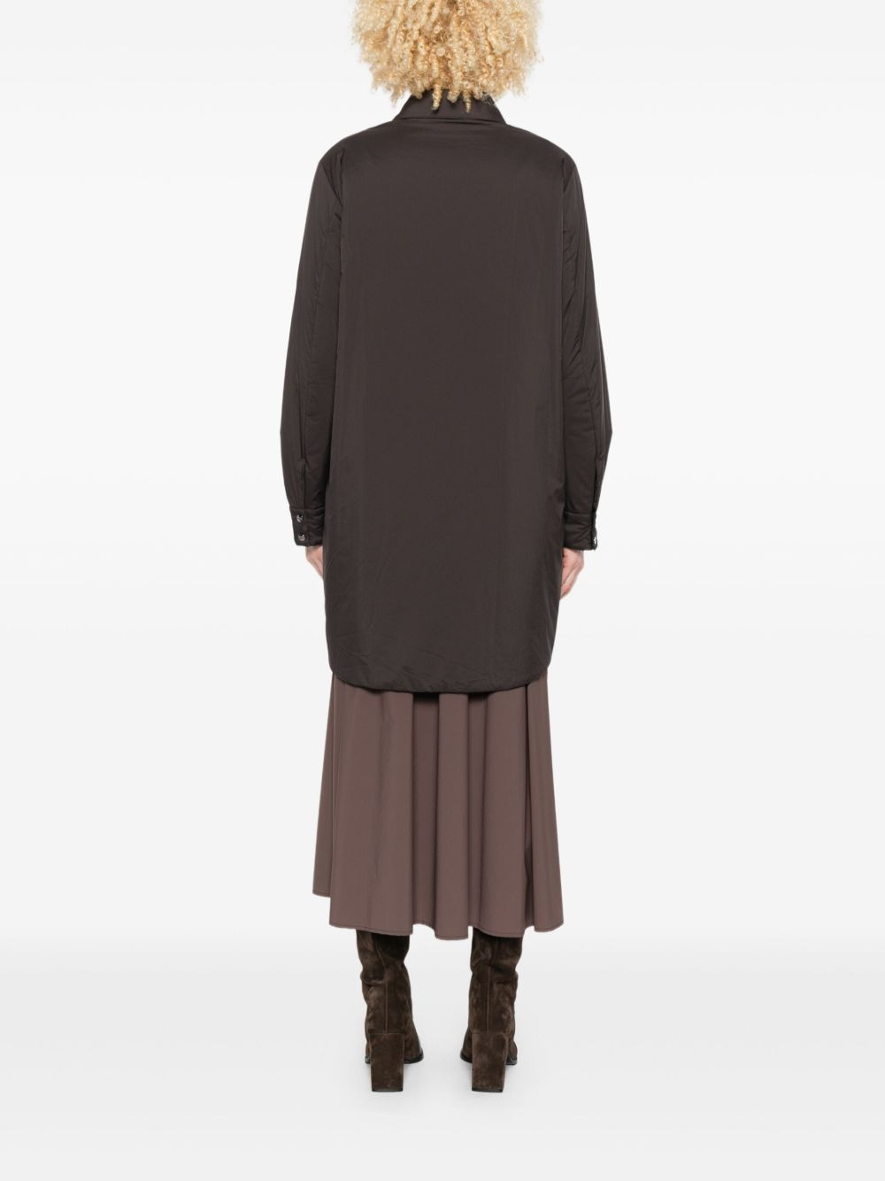 button-down flap-pocket shirt coat - 4