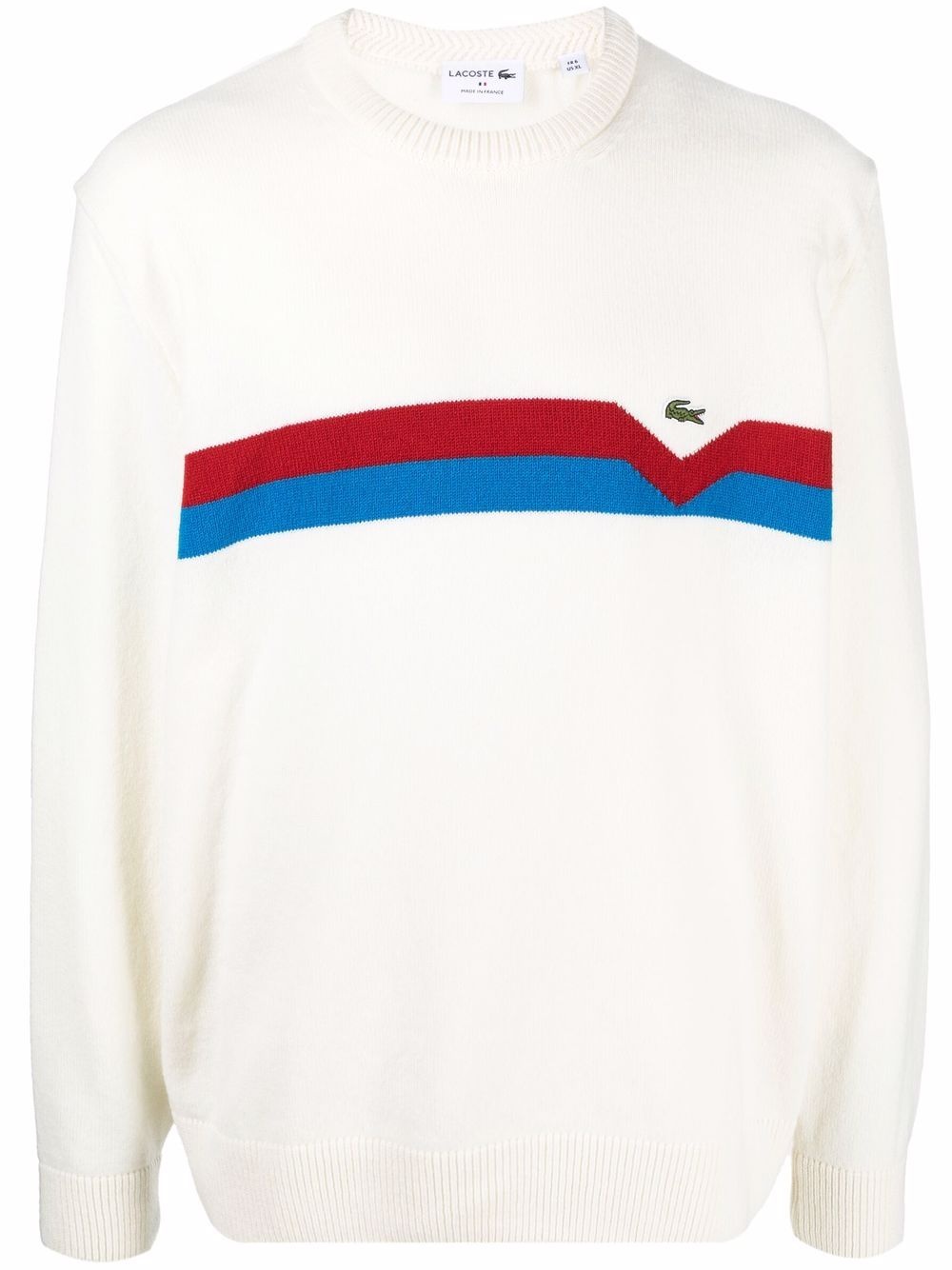 striped embroidered-logo jumper - 1