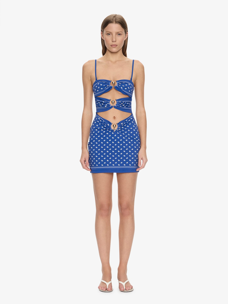 Bandana Ruched Orbit Mini Dress 1