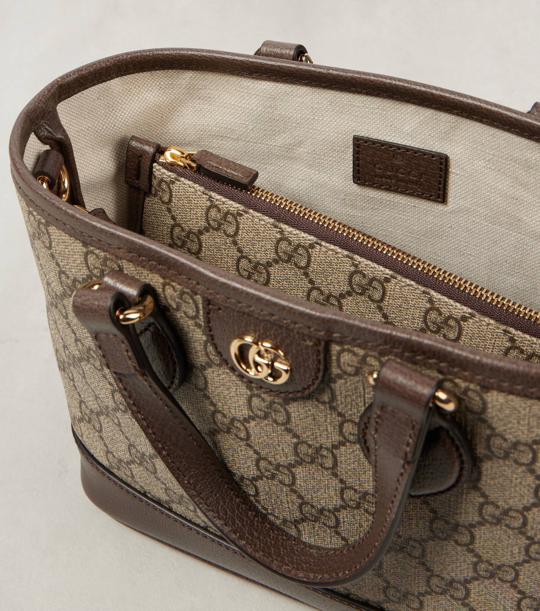 Ophidia Mini leather-trimmed tote bag - 3