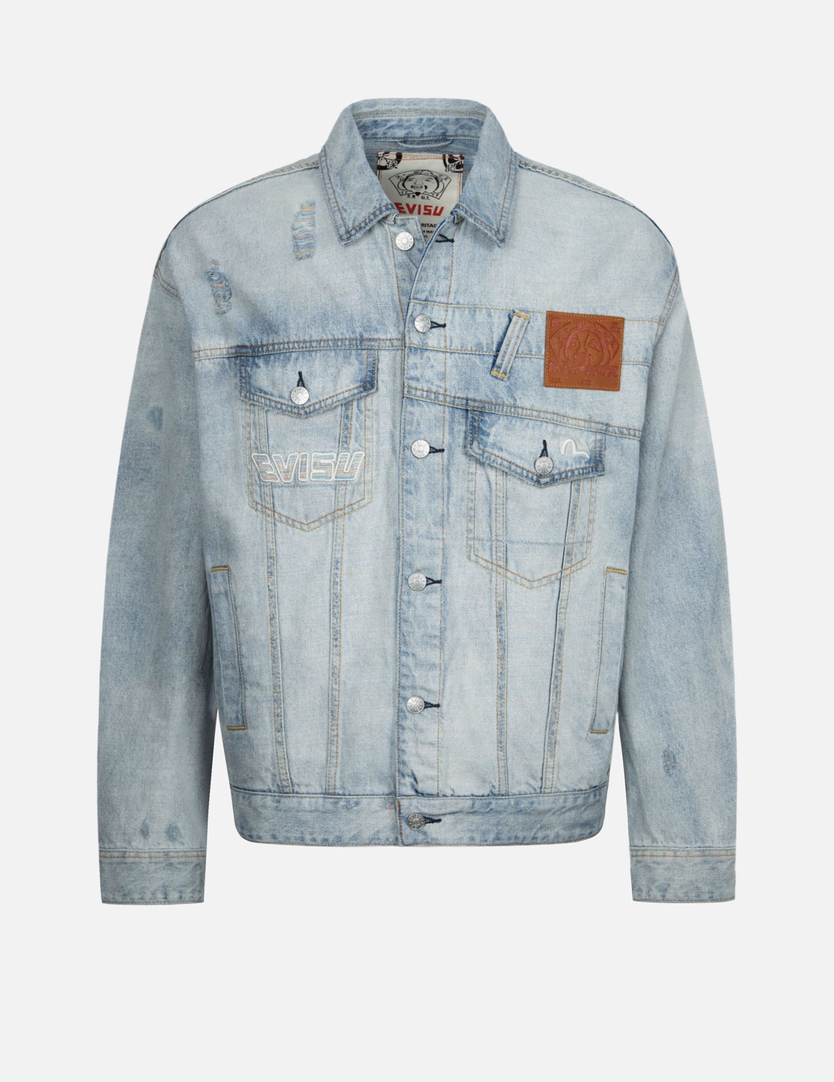 DISTRESSED SEAGULL DECONSTRUCTED LOOSE FIT DENIM JACKET - 1