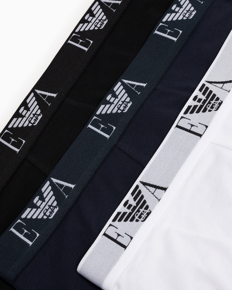 EMPORIO ARMANI Three-pack of boxer briefs with essential monogram logo outlook