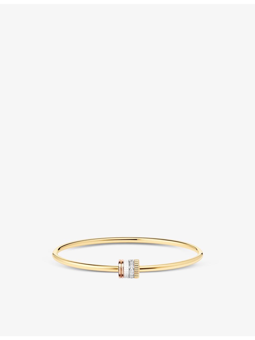 Quatre white-edition 18ct yellow and rose-gold, 0.11ct diamond and ceramic bracelet - 3