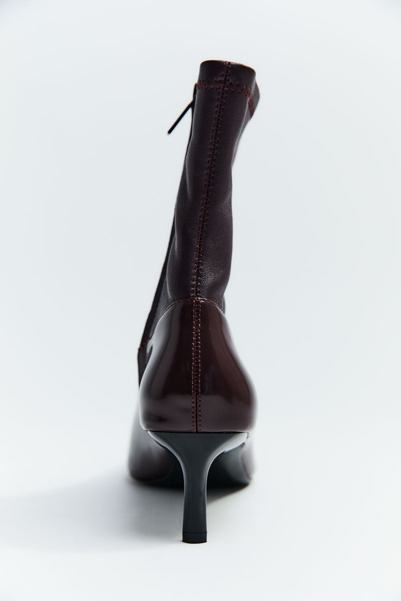 Sock Ankle Boot - Bordeaux - 7