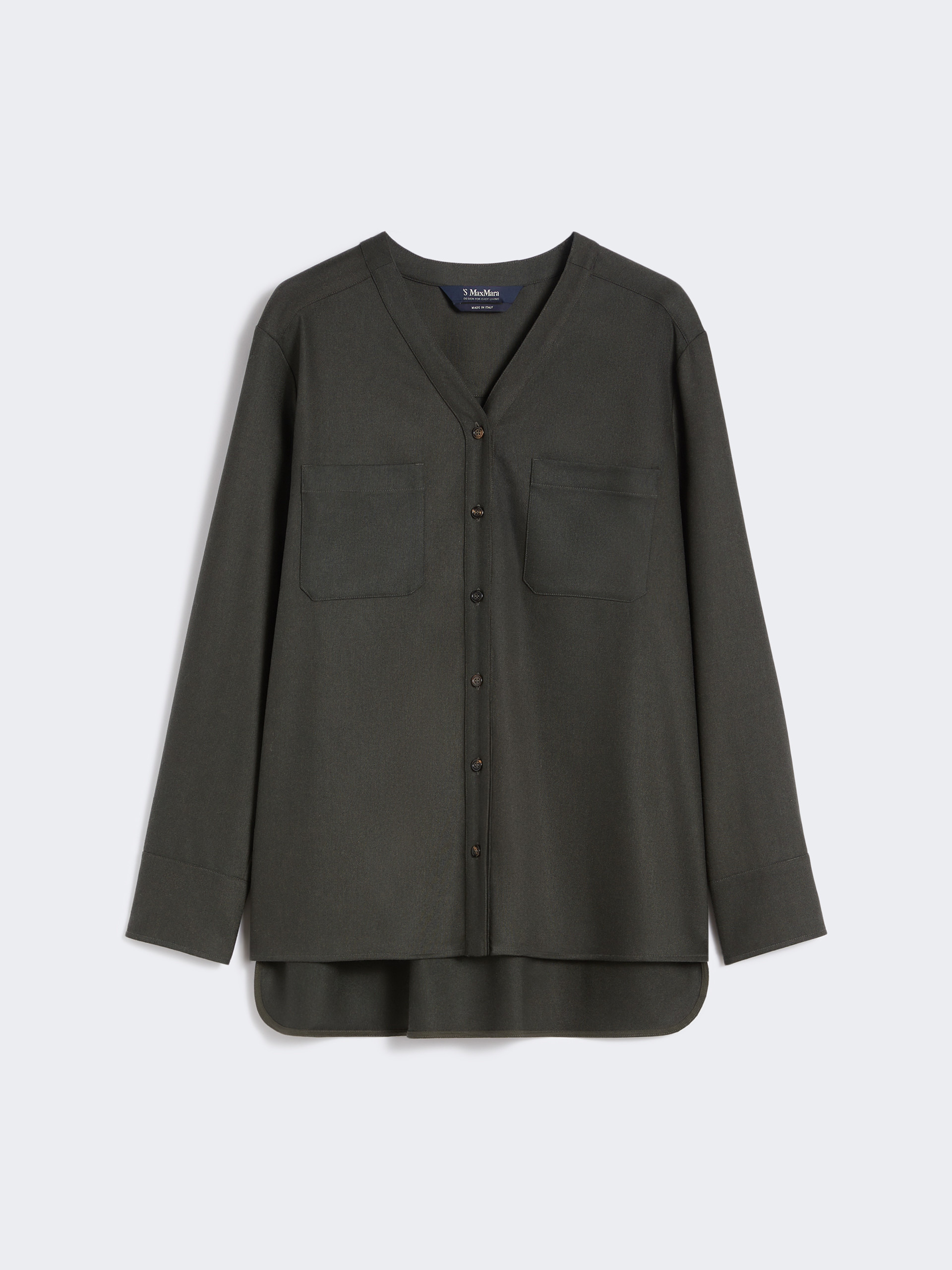 NINE Wool flannel V-neck shirt - 1