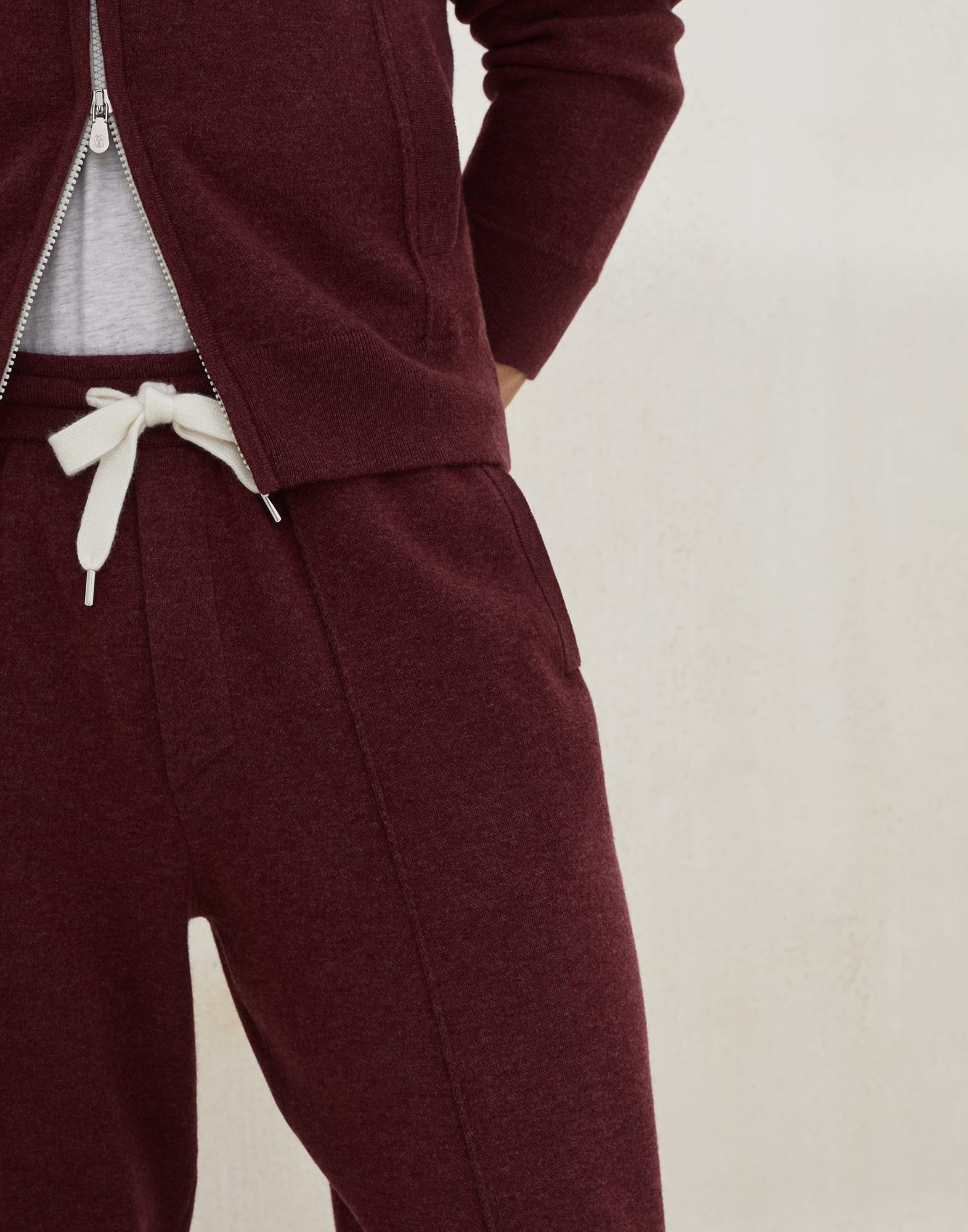 Cashmere double knit trousers with crête detail and elasticated zipper cuffs - 3