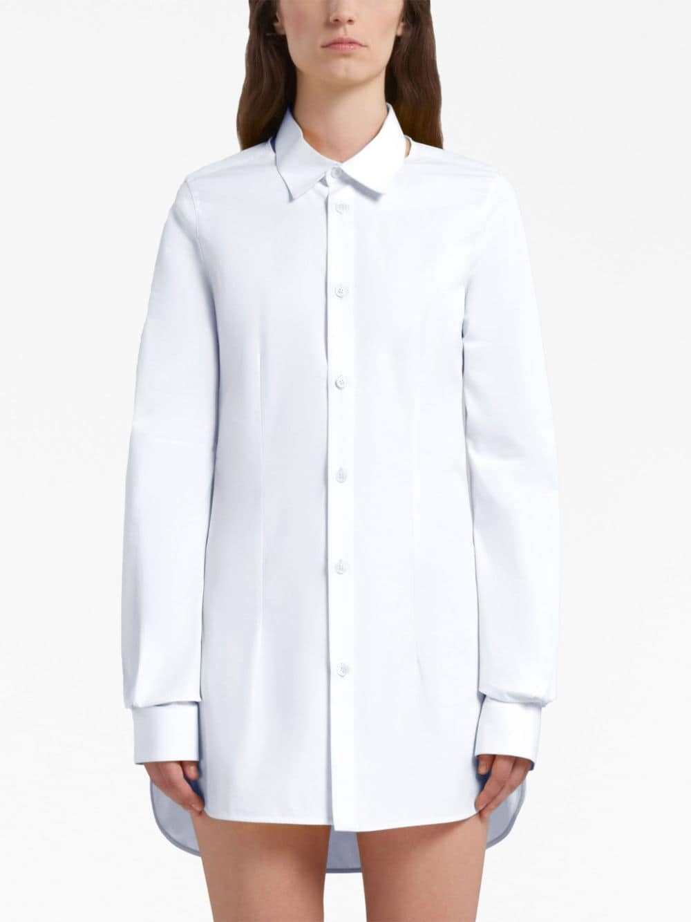 logo-embroidered cotton shirt - 3