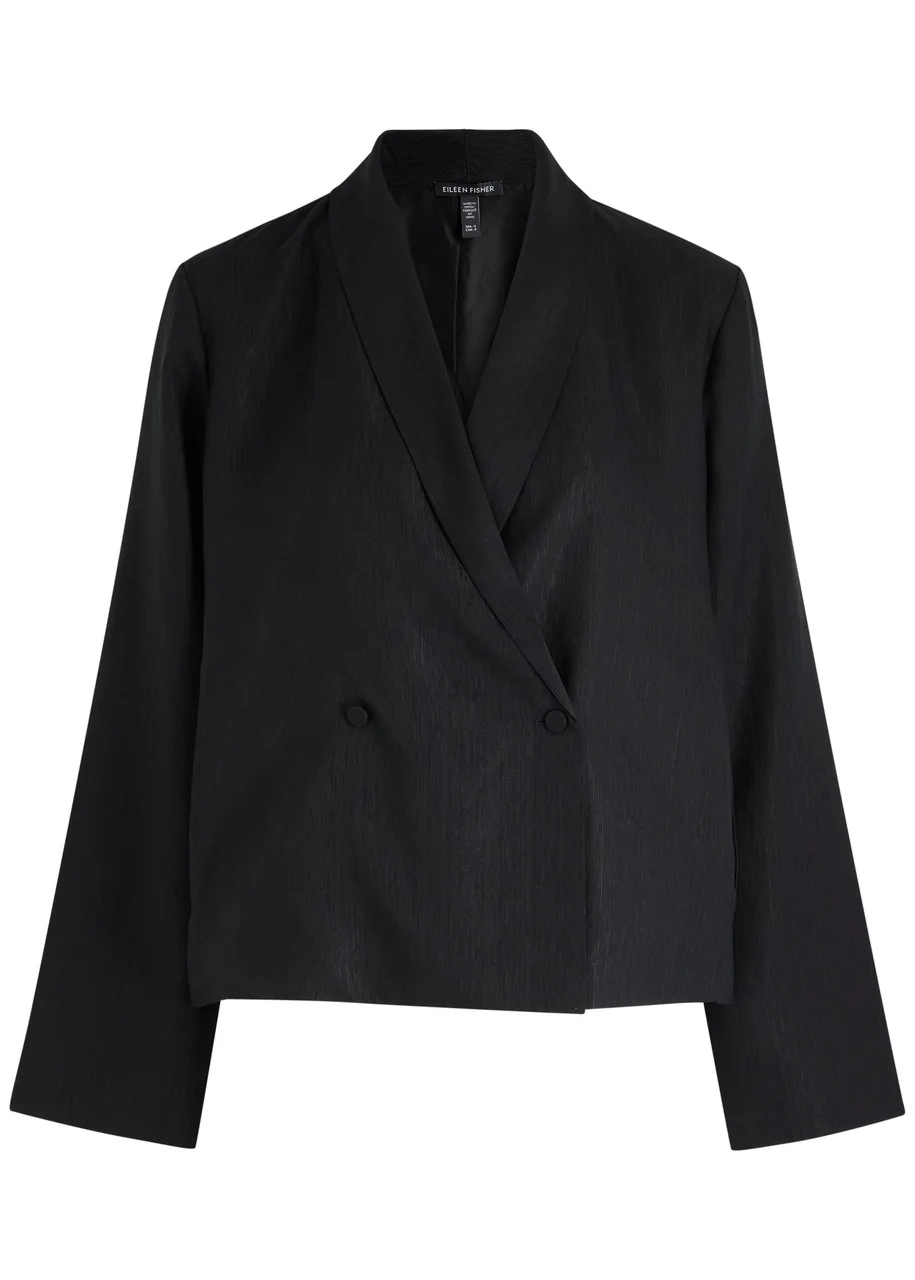 Eileen Fisher Textured Silk-weave Jacket - 1