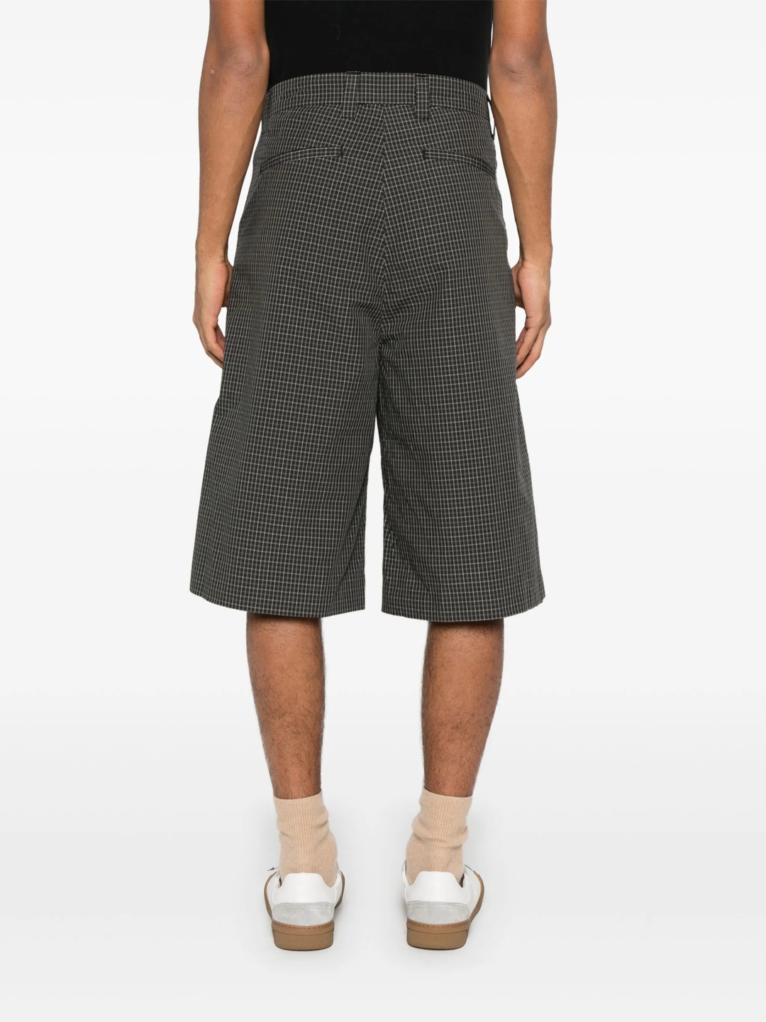 Unisex Tailored Mini Plaid Shorts - 4