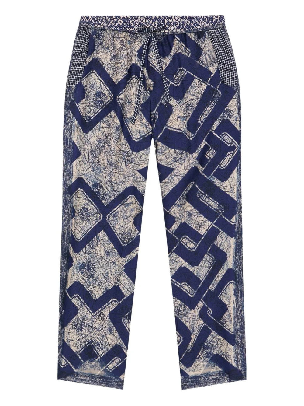 geometric-print drawstring trousers - 1