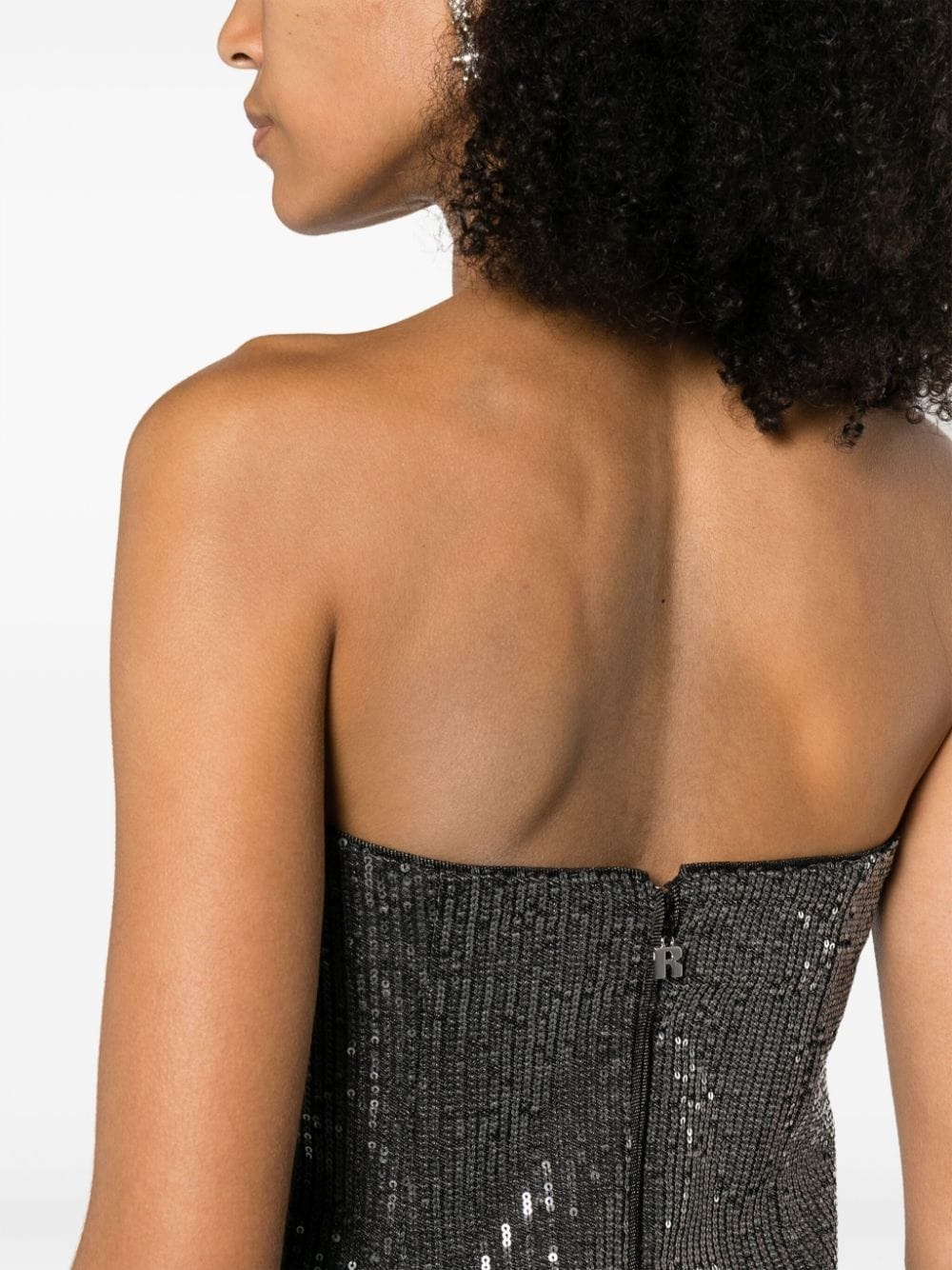 sequin-embellished strapless minidress - 5