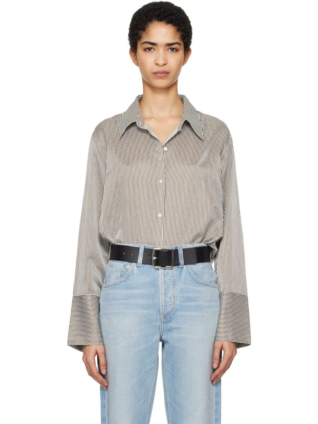 Black & Off-White Camilia Shirt - 1