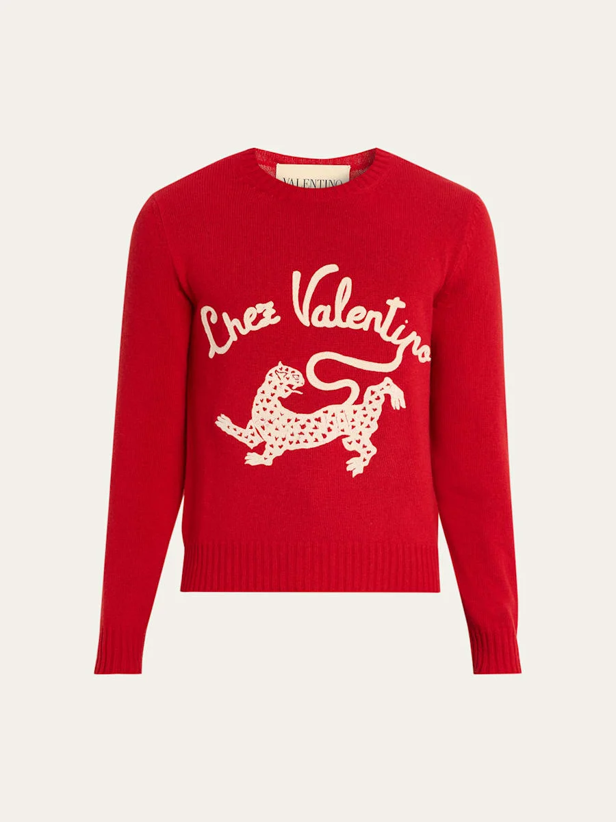 Men's Chez Valentine & Panther Wool Sweater - 1