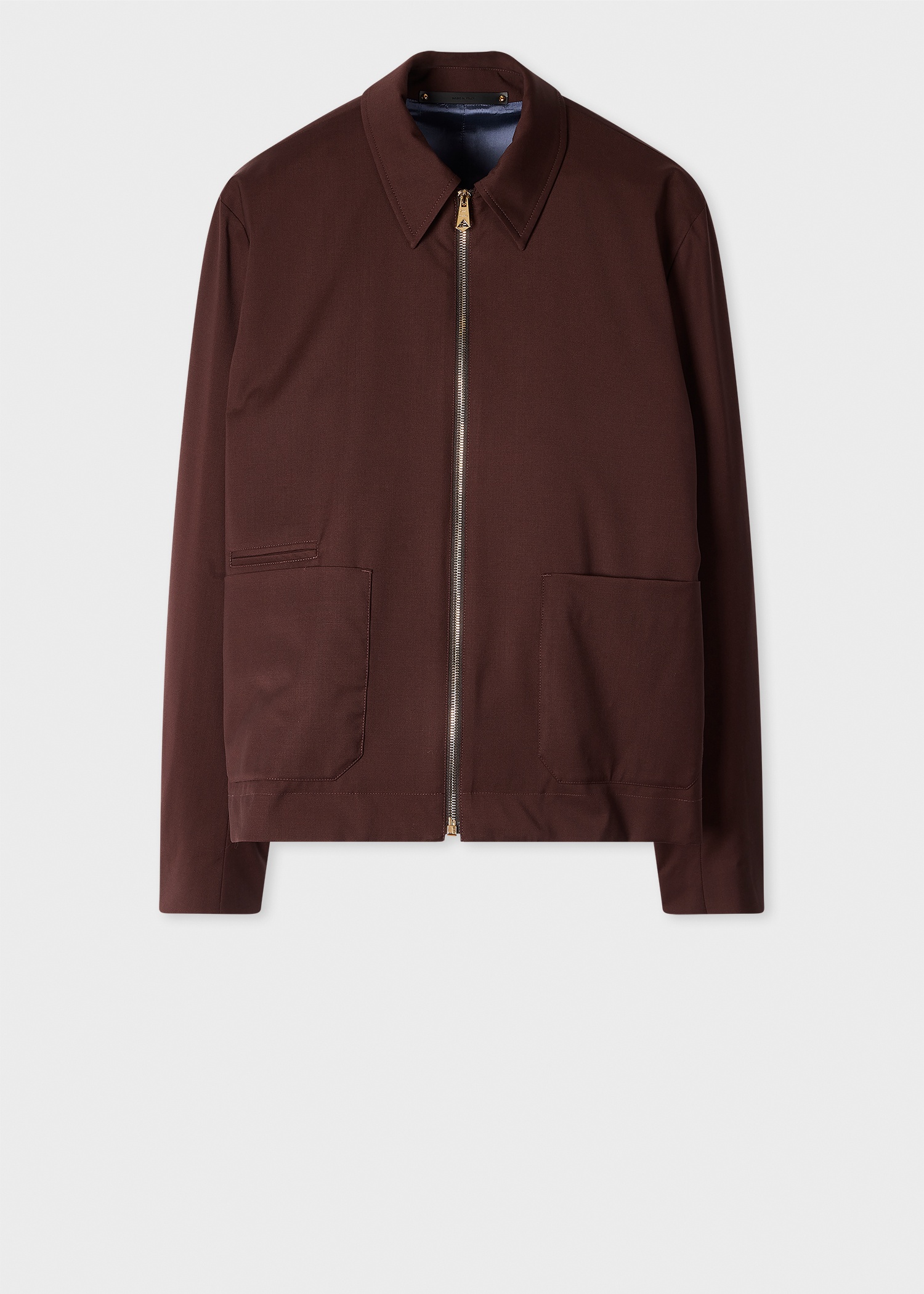 Burgundy 'Storm System' Wool Short Zip Jacket - 1