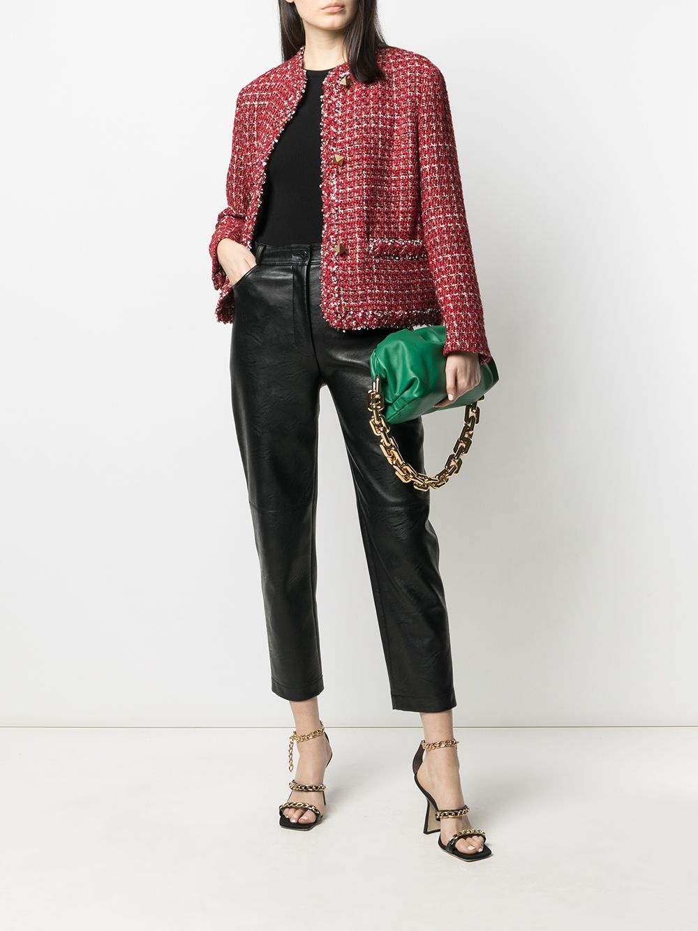 sequin-detail tweed jacket - 2