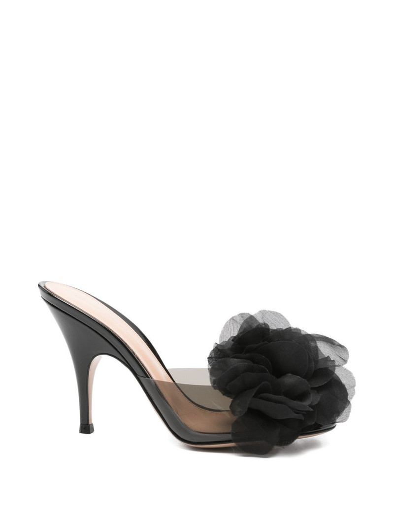 flower-detail heeled sandals 1