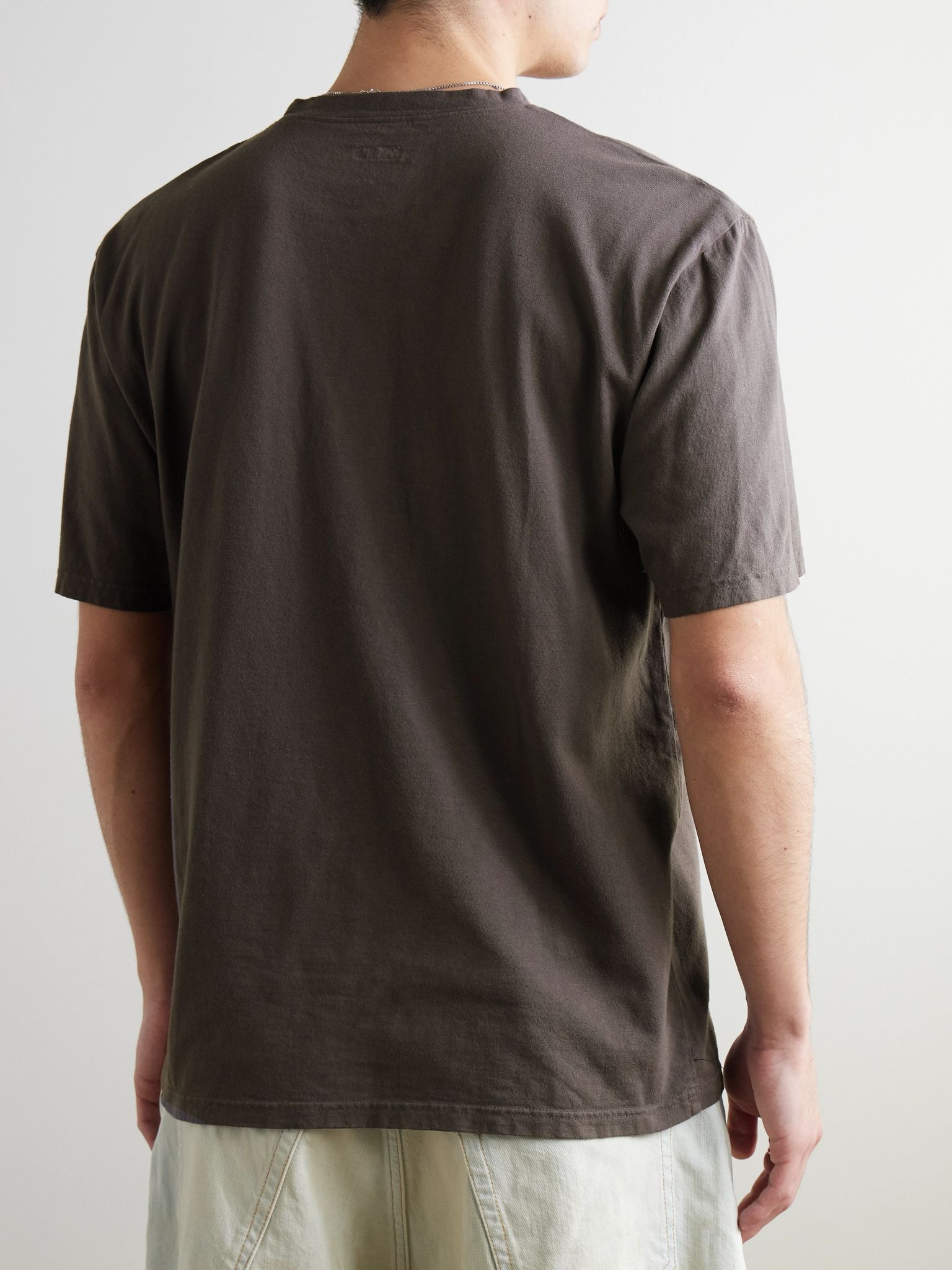 Printed Cotton-Jersey T-Shirt Black - 3