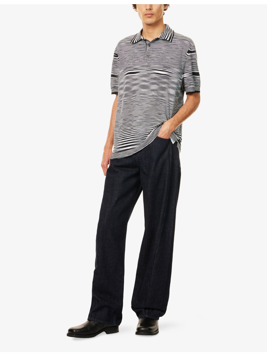 Striped Short-Sleeves Cotton-Knit Polo Shirt - 2