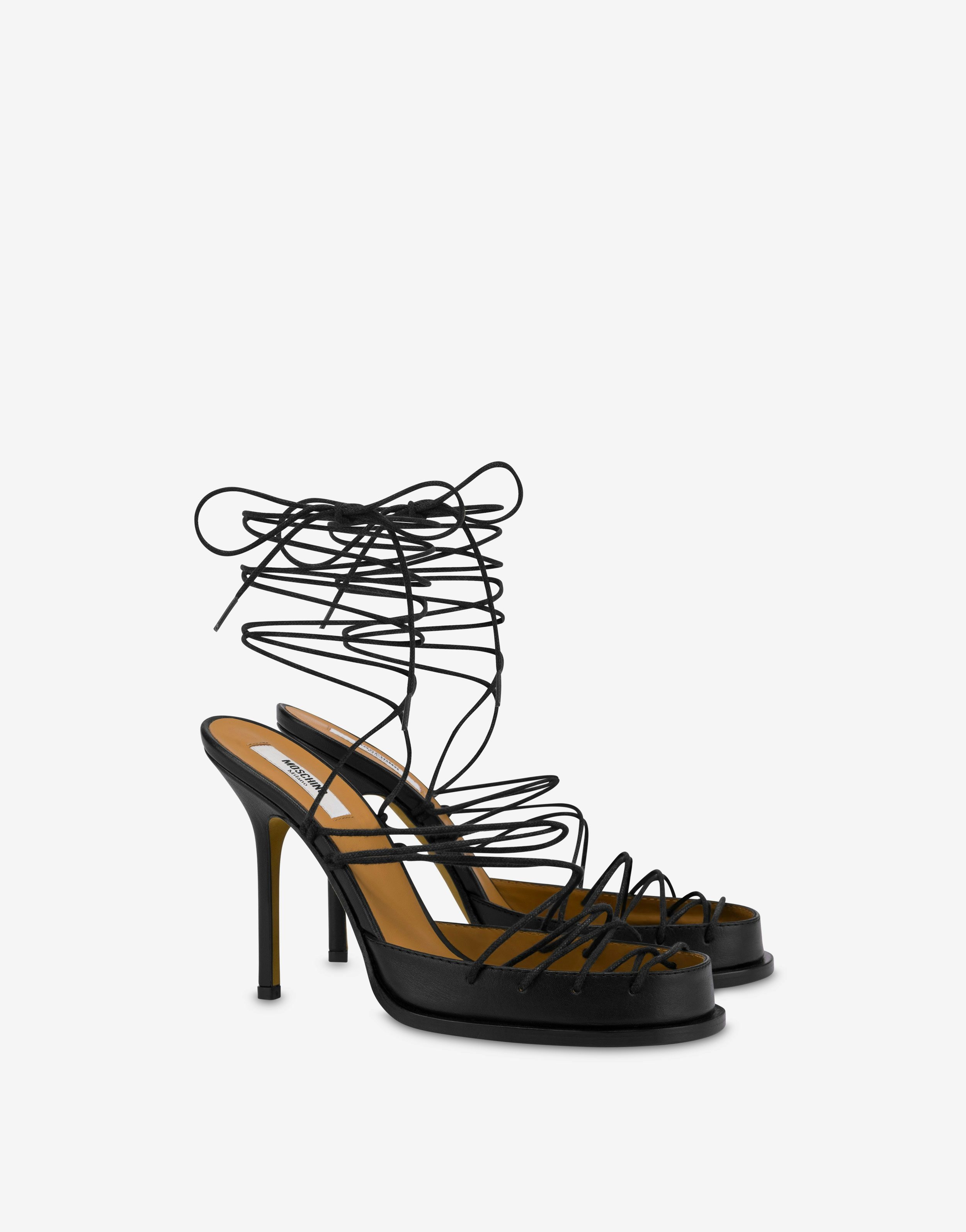 LACED HIGH CALF SANDALS - 1