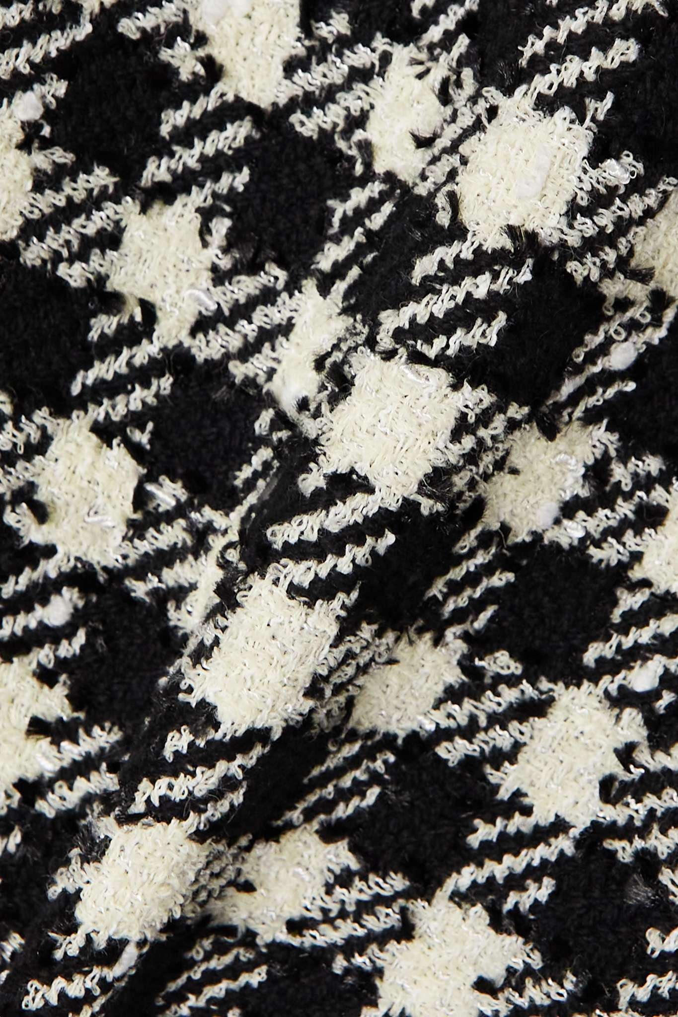 Houndstooth wool-blend tweed mini skirt - 4