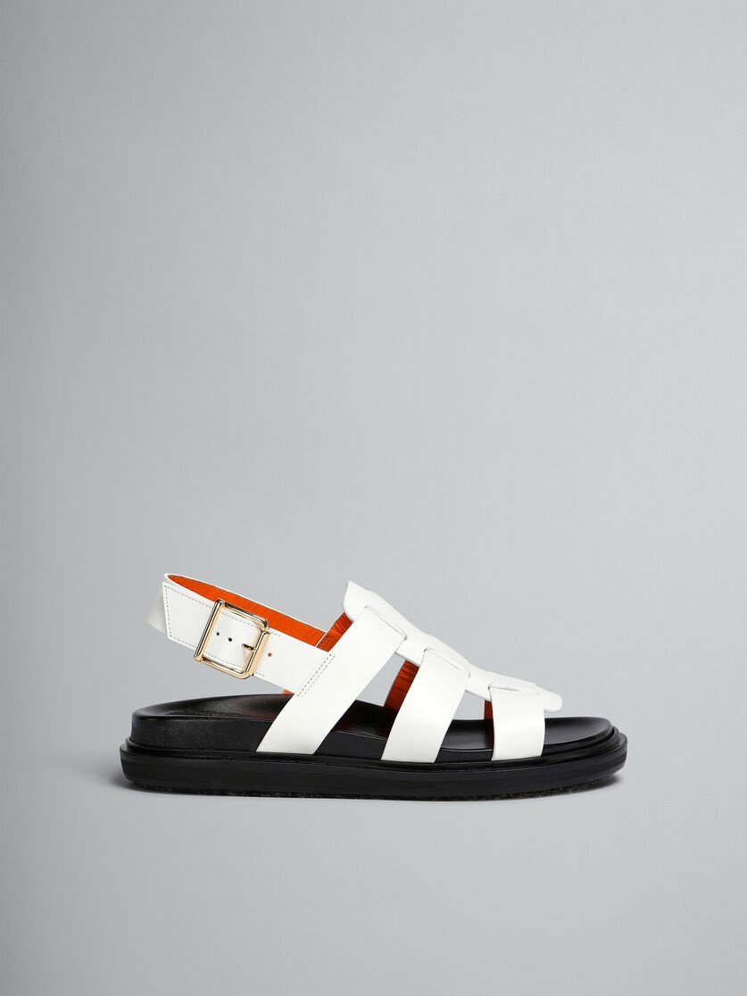 WHITE LEATHER GLADIATOR SANDAL - 1