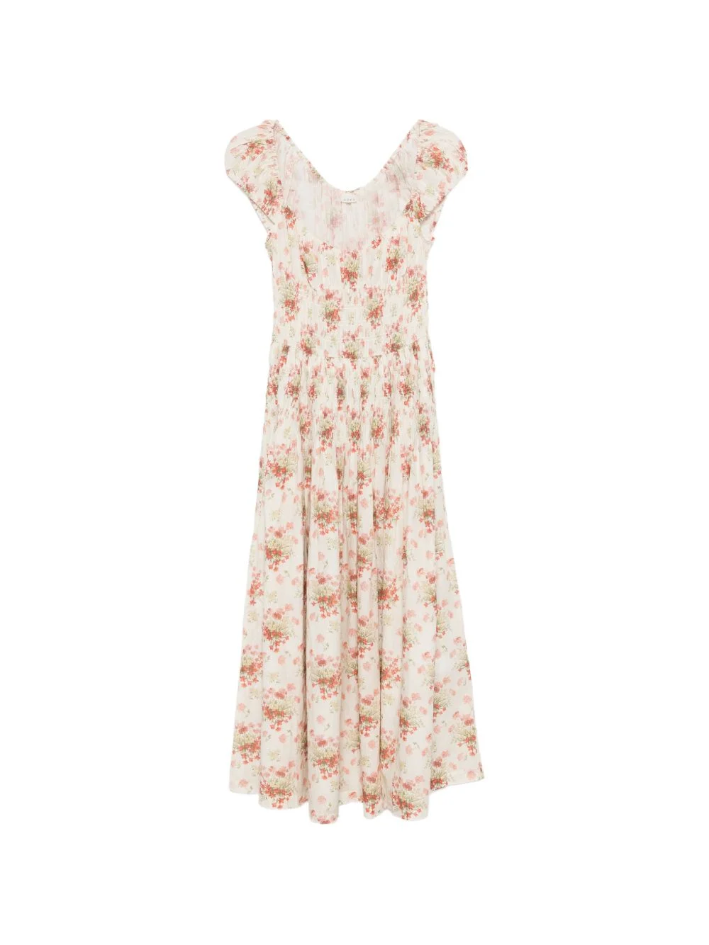 lantana flower print midi dress Den Lantana Floral-Print Organic Cotton-Poplin Midi Dress