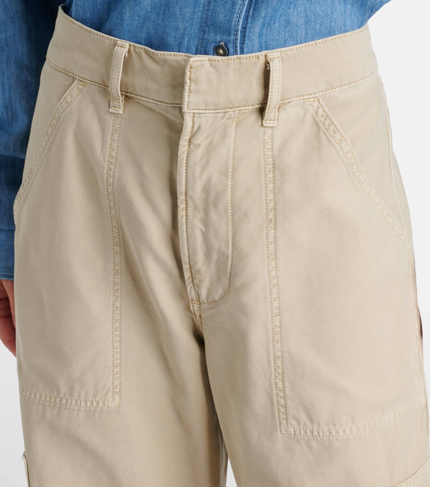 Marcelle mid-rise cotton twill cargo pants - 4