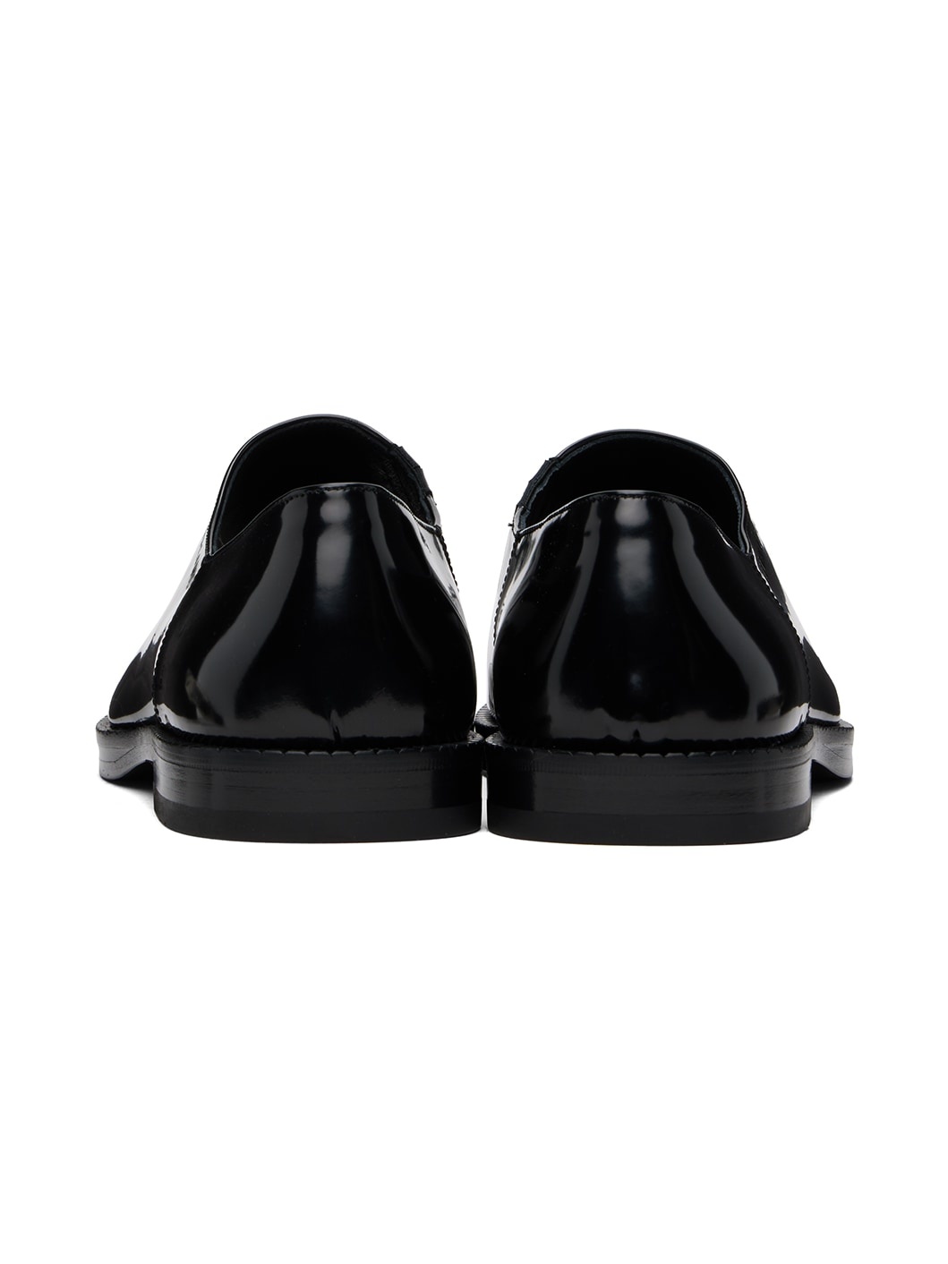Black Open Toe Loafers - 2