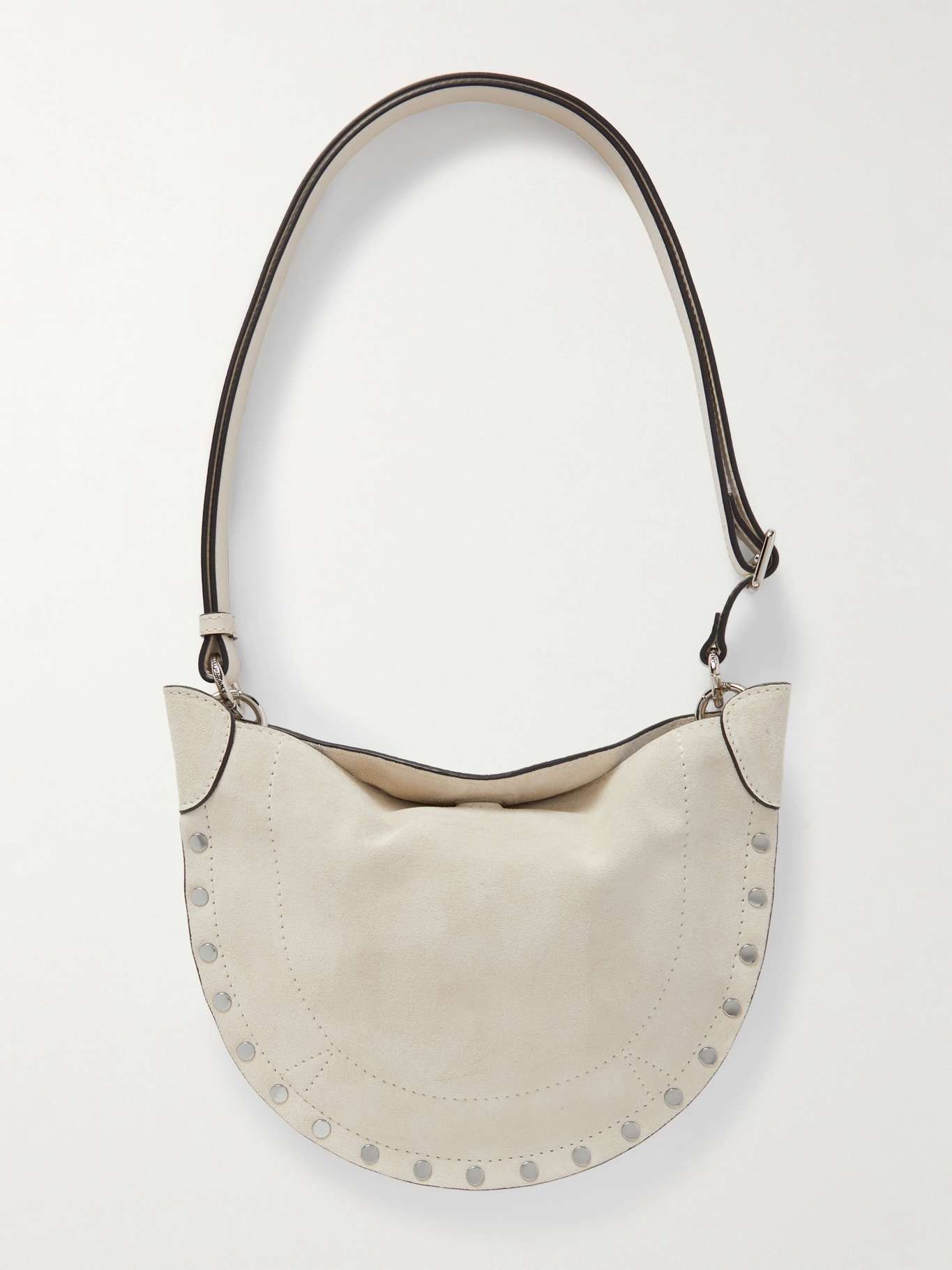 Mini Moon stud-embellished suede shoulder bag - 3