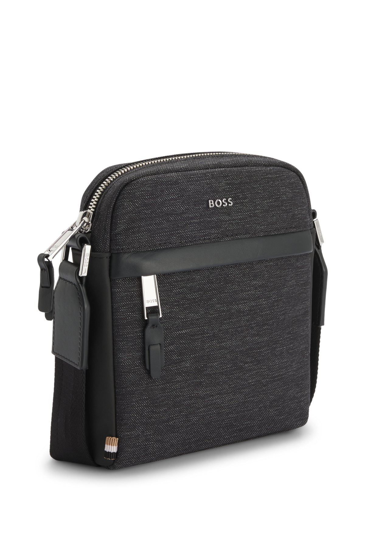 REPORTER BAG WITH LEATHER TRIMS - 5