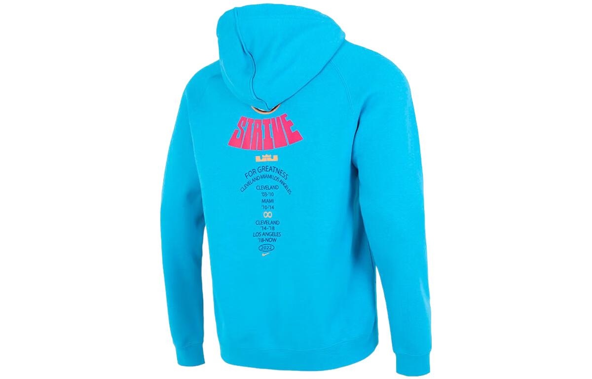 Nike Solid Color Alphabet Drawstring Hooded Long Sleeves Hoodie Men's Blue DQ6130-446 - 2