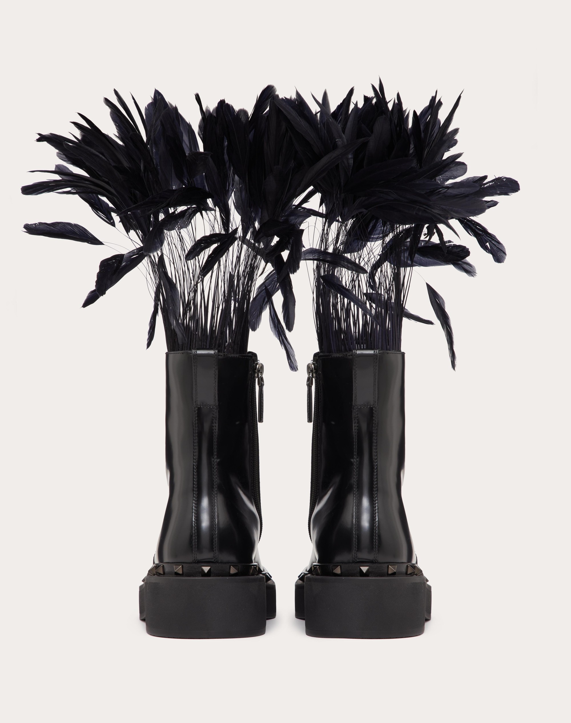 ROCKSTUD M-WAY COMBAT BOOT IN CALFSKIN WITH FEATHERS 50MM - 3