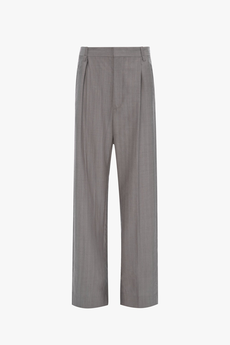 Pleated Waist Trouser In Nickel 1