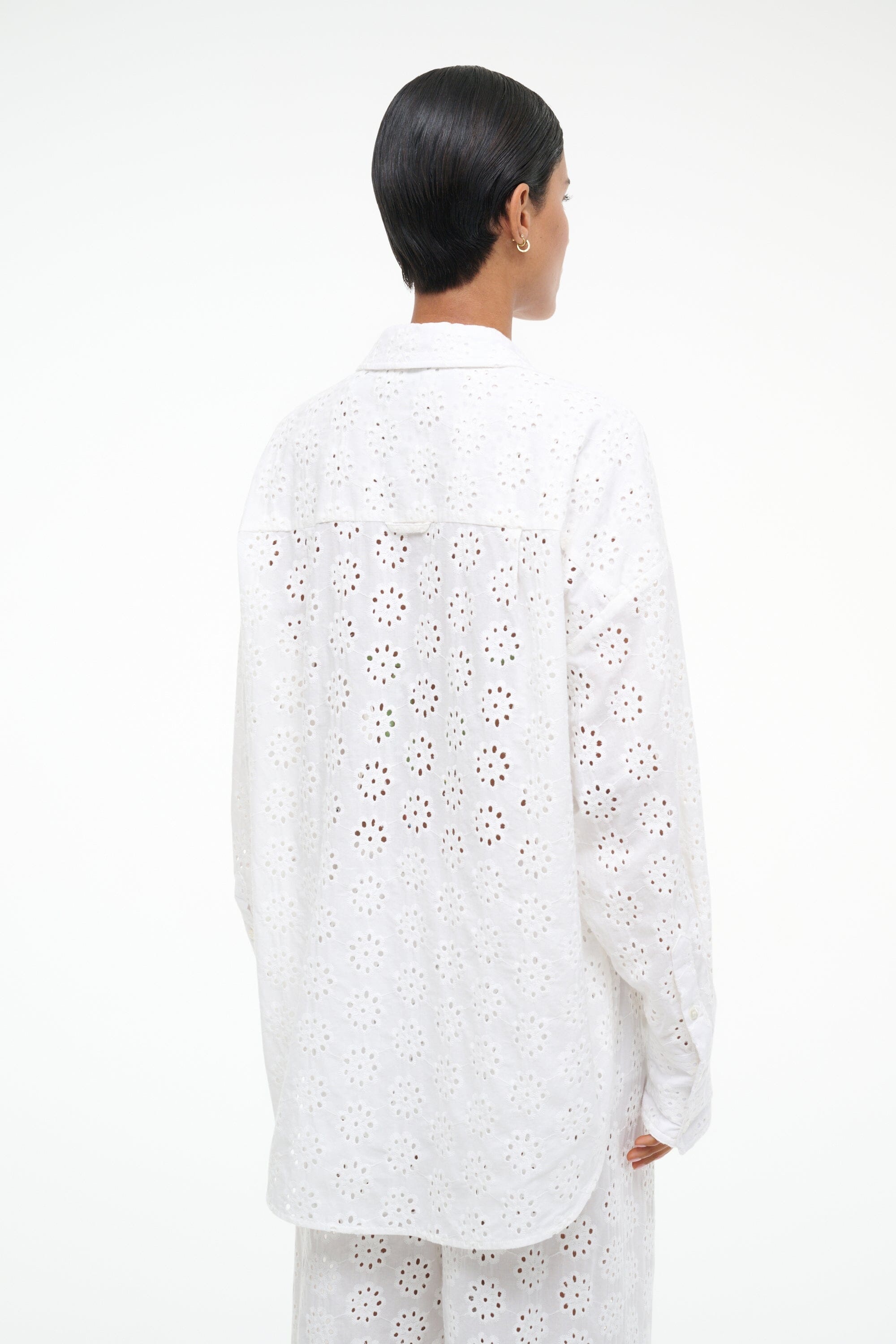 STAUD COLTON TOP WHITE EYELET - 6