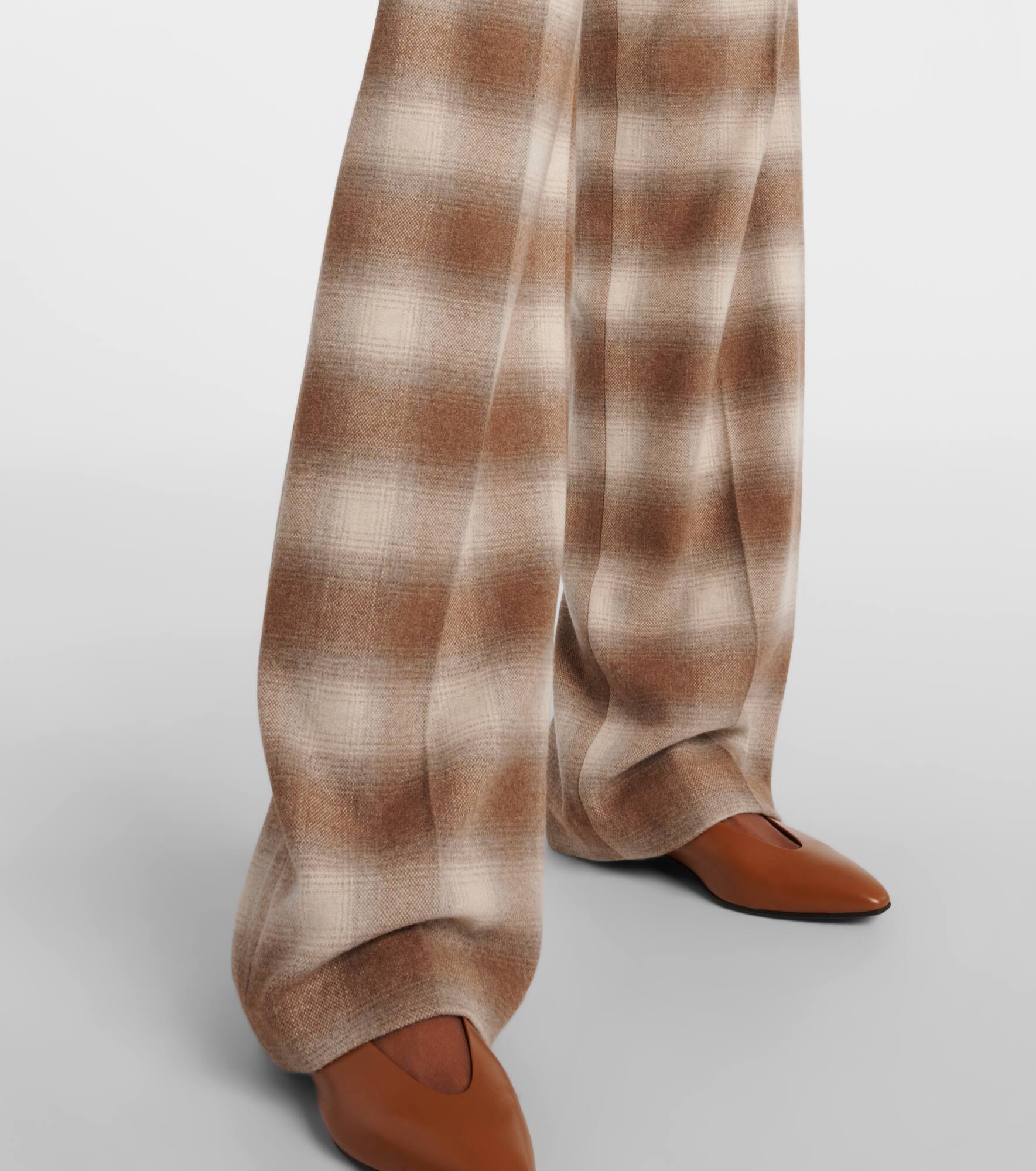 Edward checked flannel wide-leg pants - 5