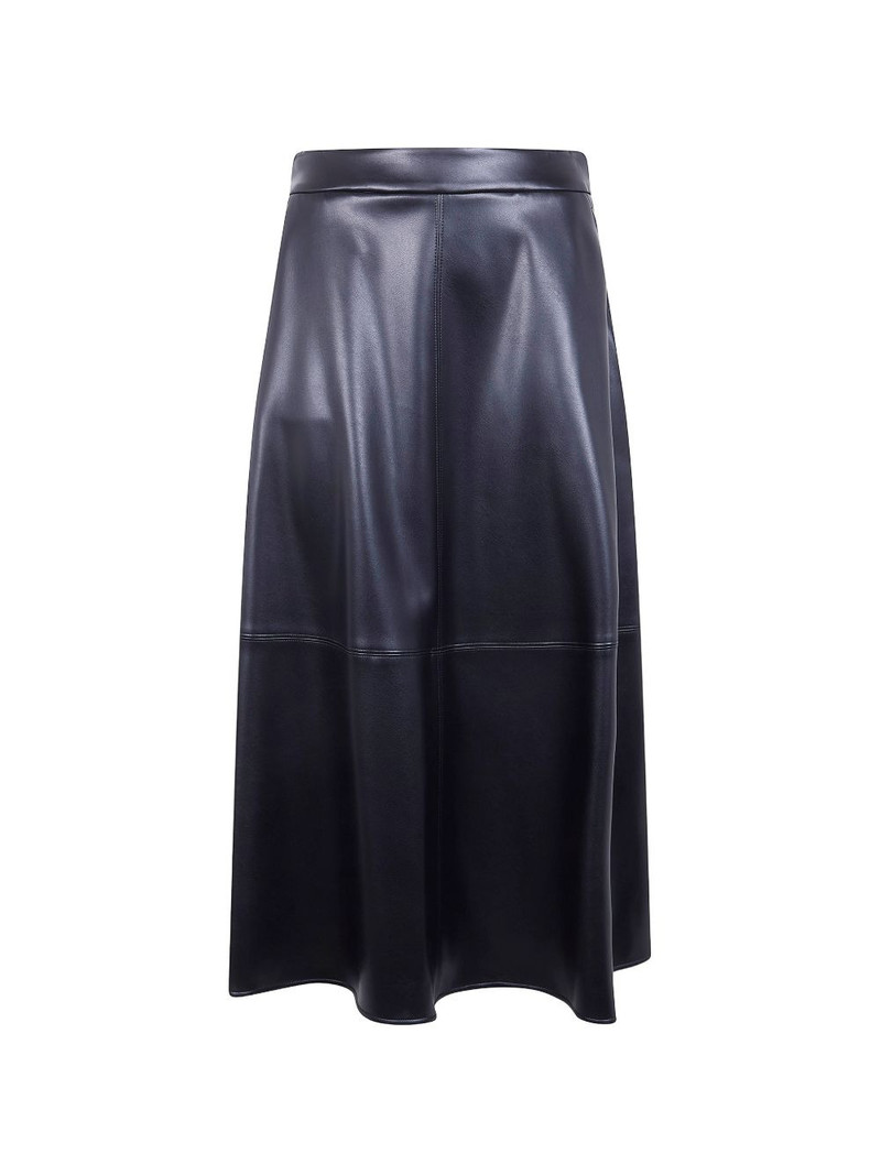 panelled leather A-line skirt 1