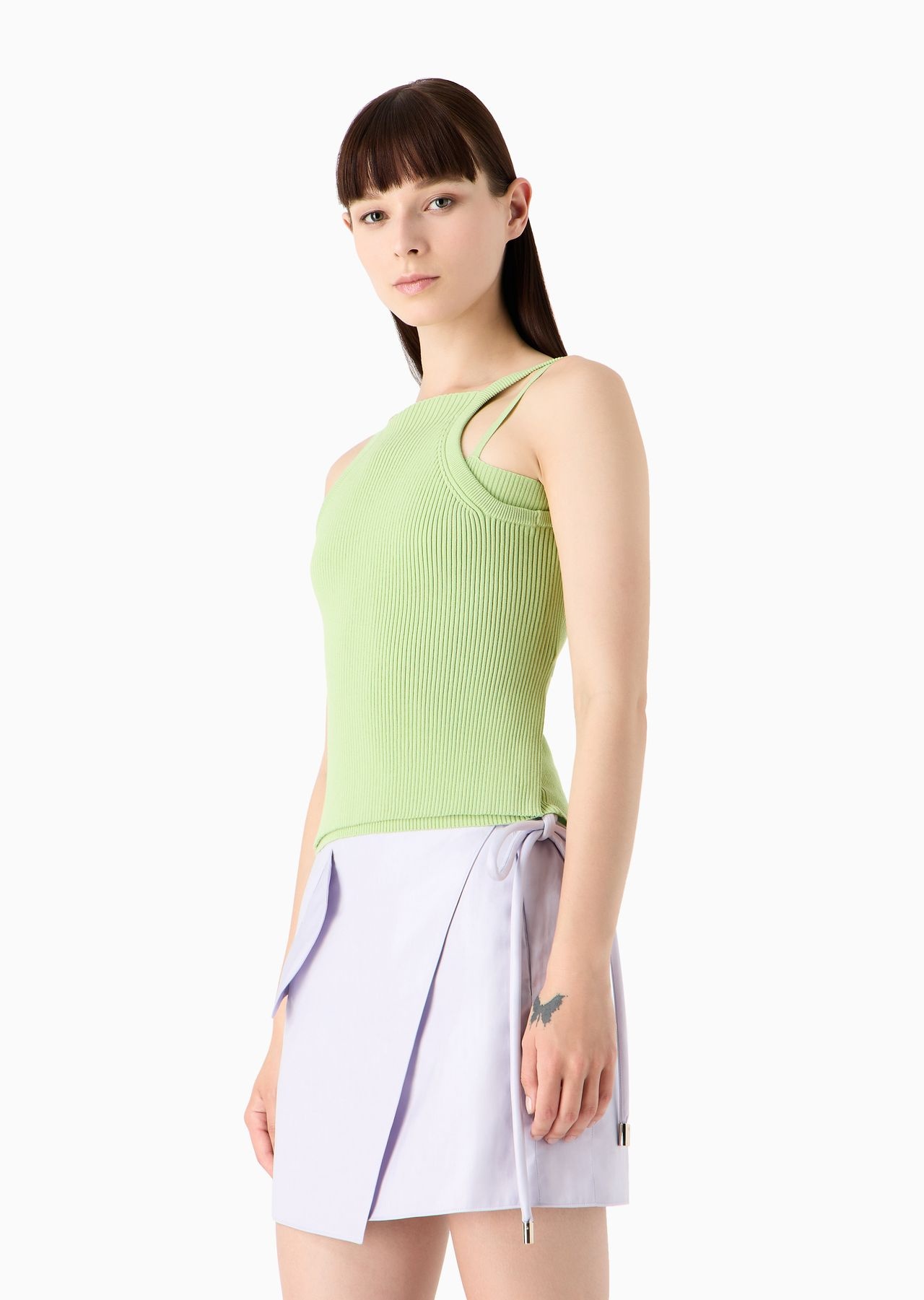 Emporio Armani Sustainability Values Capsule Collection viscose blend rib-knit tank top - 2