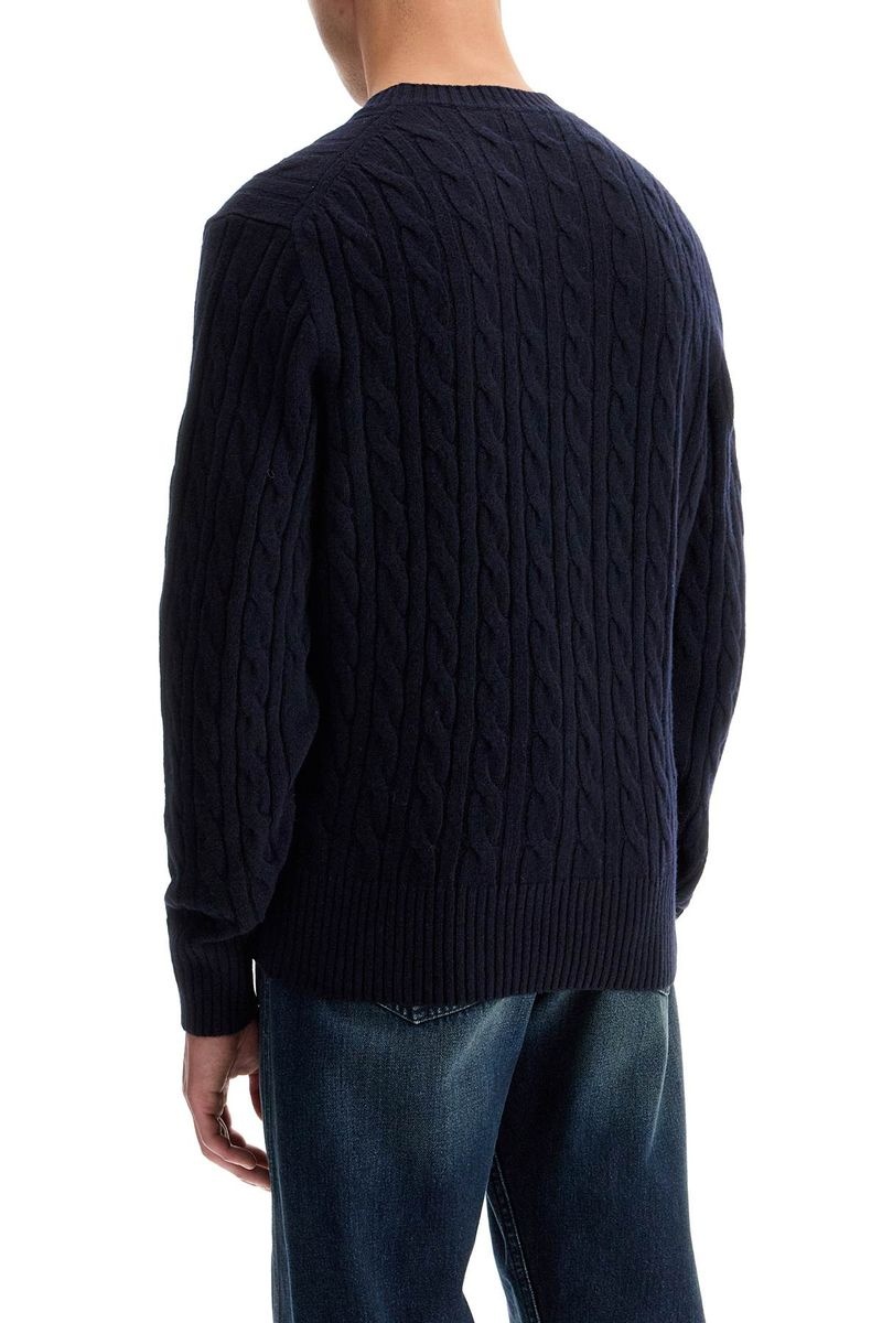 LACOSTE Lacoste Classic Fit Cable Knit Wool Pullover